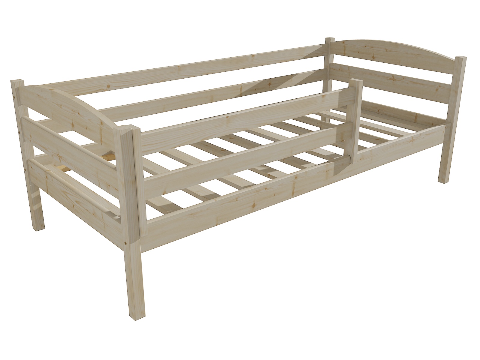 Dětská postel KAROLÍNA se zábranou "DP 020" Barva: surové dřevo, Rozměr: 80 x 200 cm