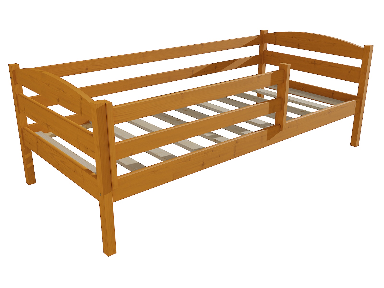 Dětská postel KAROLÍNA se zábranou "DP 020" Barva: moření olše, Rozměr: 90 x 200 cm