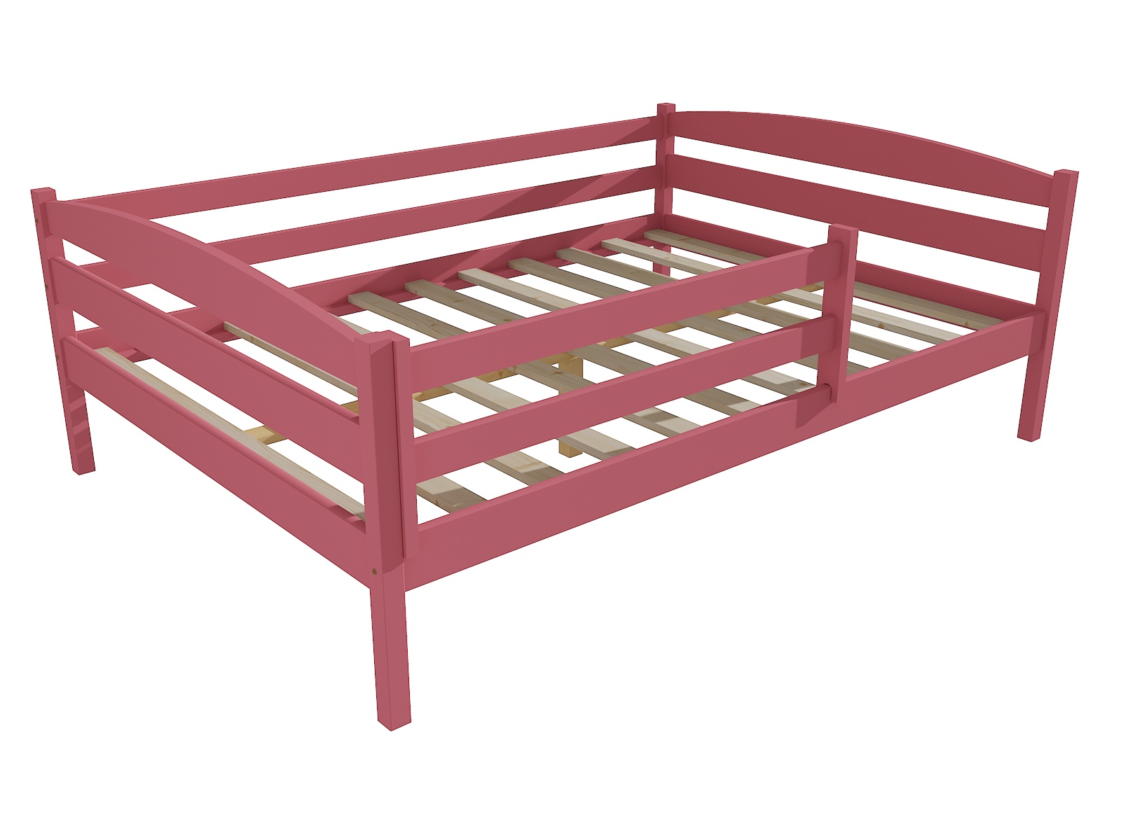 Dětská postel DP 020 XL se zábranou Barva: barva růžová, Rozměr: 140 x 200 cm