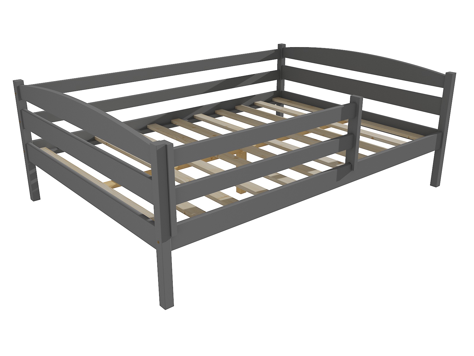 Dětská postel DP 020 XL se zábranou Barva: barva šedá, Rozměr: 120 x 200 cm