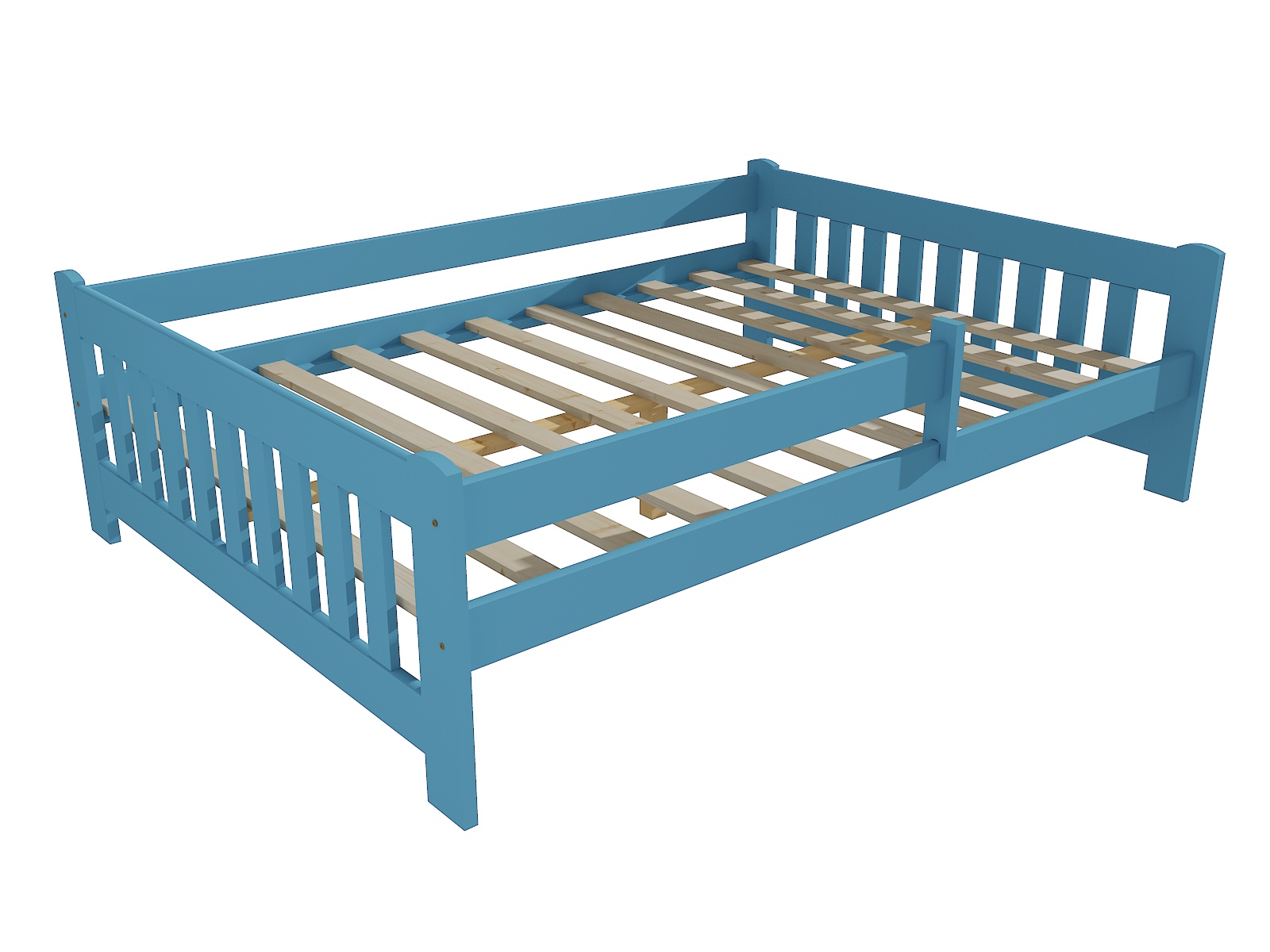 Dětská postel DP 022 XL se zábranou Barva: barva modrá, Rozměr: 120 x 200 cm