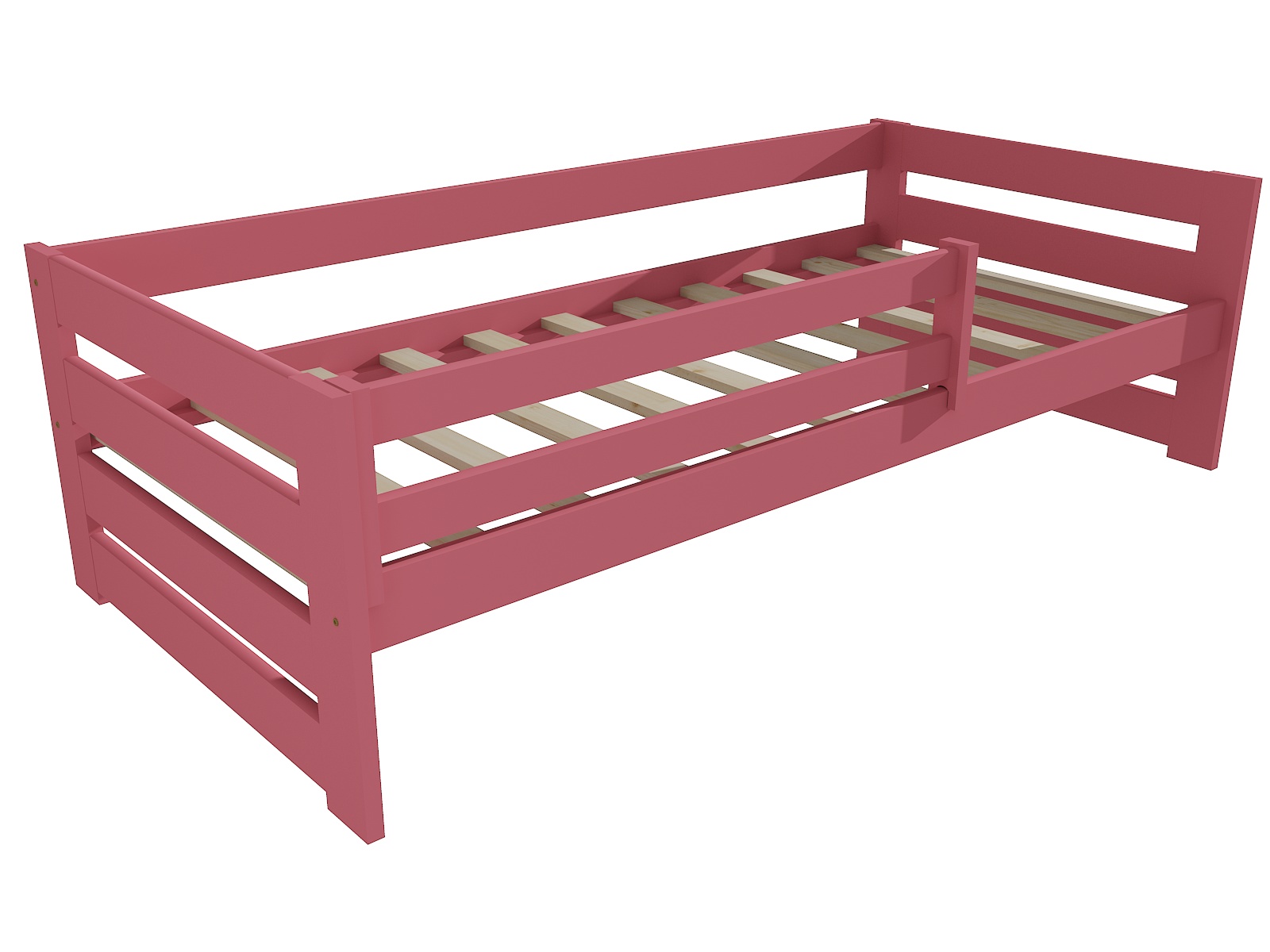 Dětská postel KLÁRA se zábranou "DP 025" Barva: barva růžová, Rozměr: 90 x 200 cm