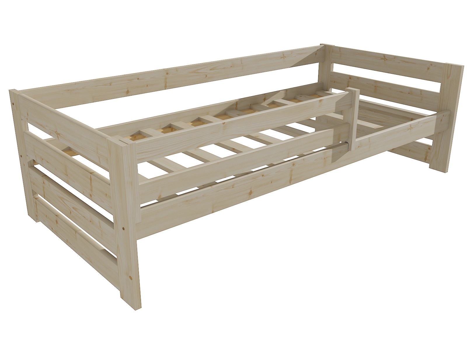 Dětská postel KLÁRA se zábranou "DP 025" Barva: surové dřevo, Rozměr: 70 x 160 cm