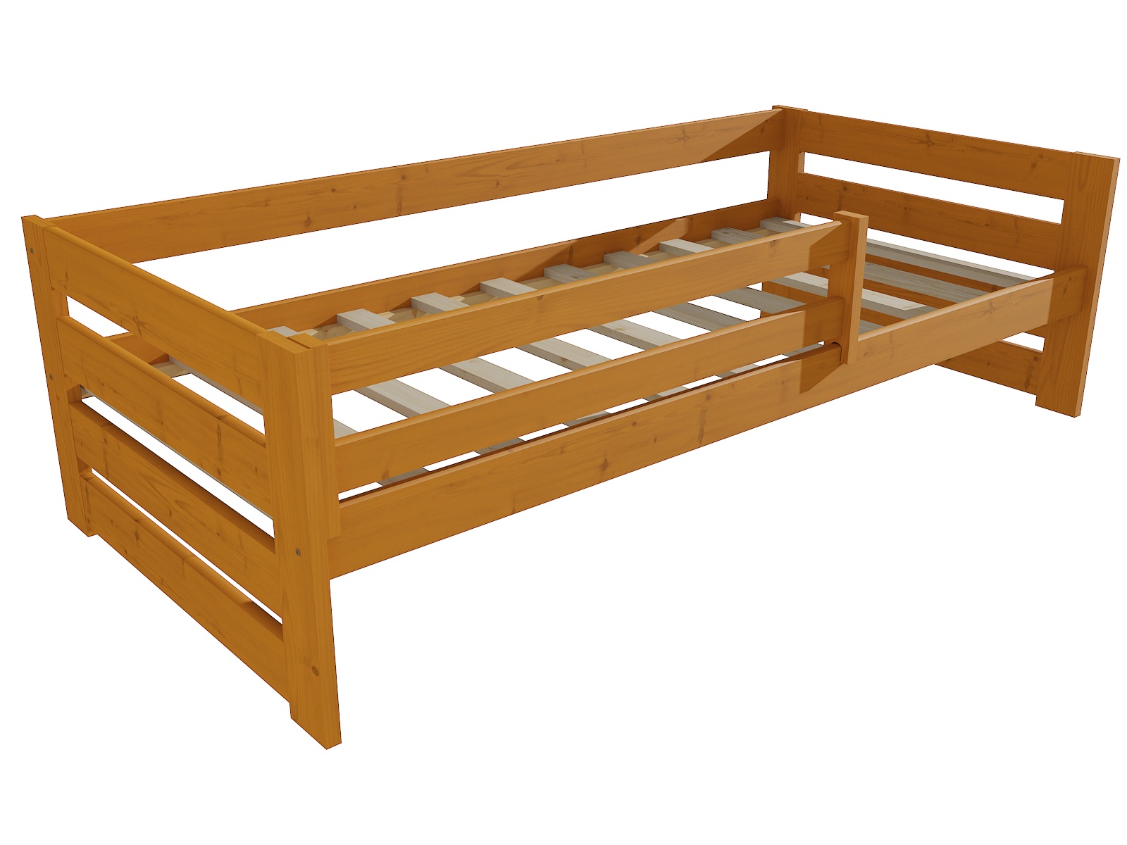 Dětská postel KLÁRA se zábranou "DP 025" Barva: moření olše, Rozměr: 70 x 160 cm
