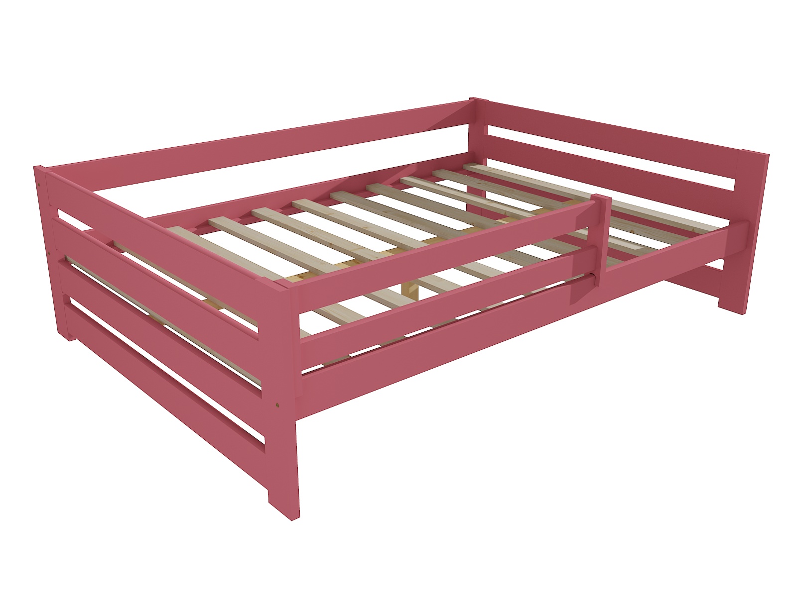 Dětská postel DP 025 XL se zábranou Barva: barva růžová, Rozměr: 160 x 200 cm