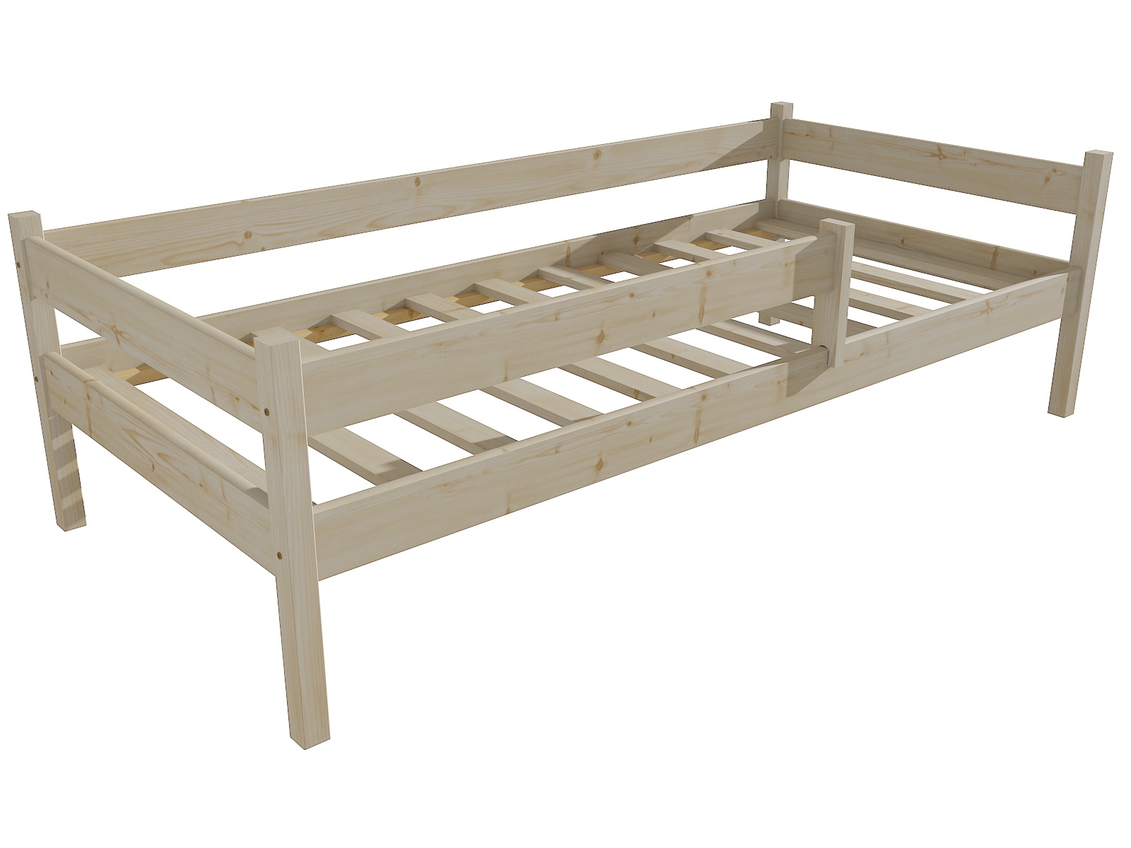 Dětská postel ELIÁŠ se zábranou "DP 027" Barva: surové dřevo, Rozměr: 80 x 200 cm
