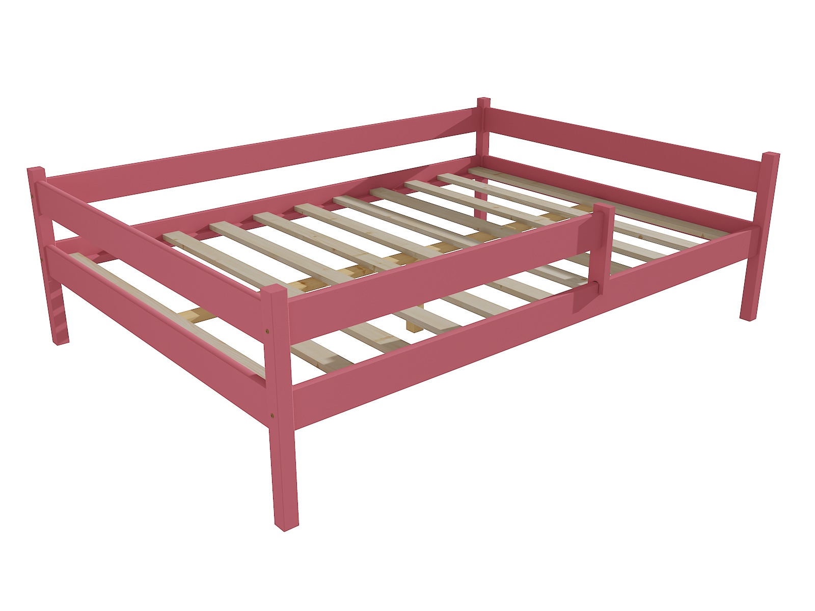 Dětská postel DP 027 XL se zábranou Barva: barva růžová, Rozměr: 140 x 200 cm