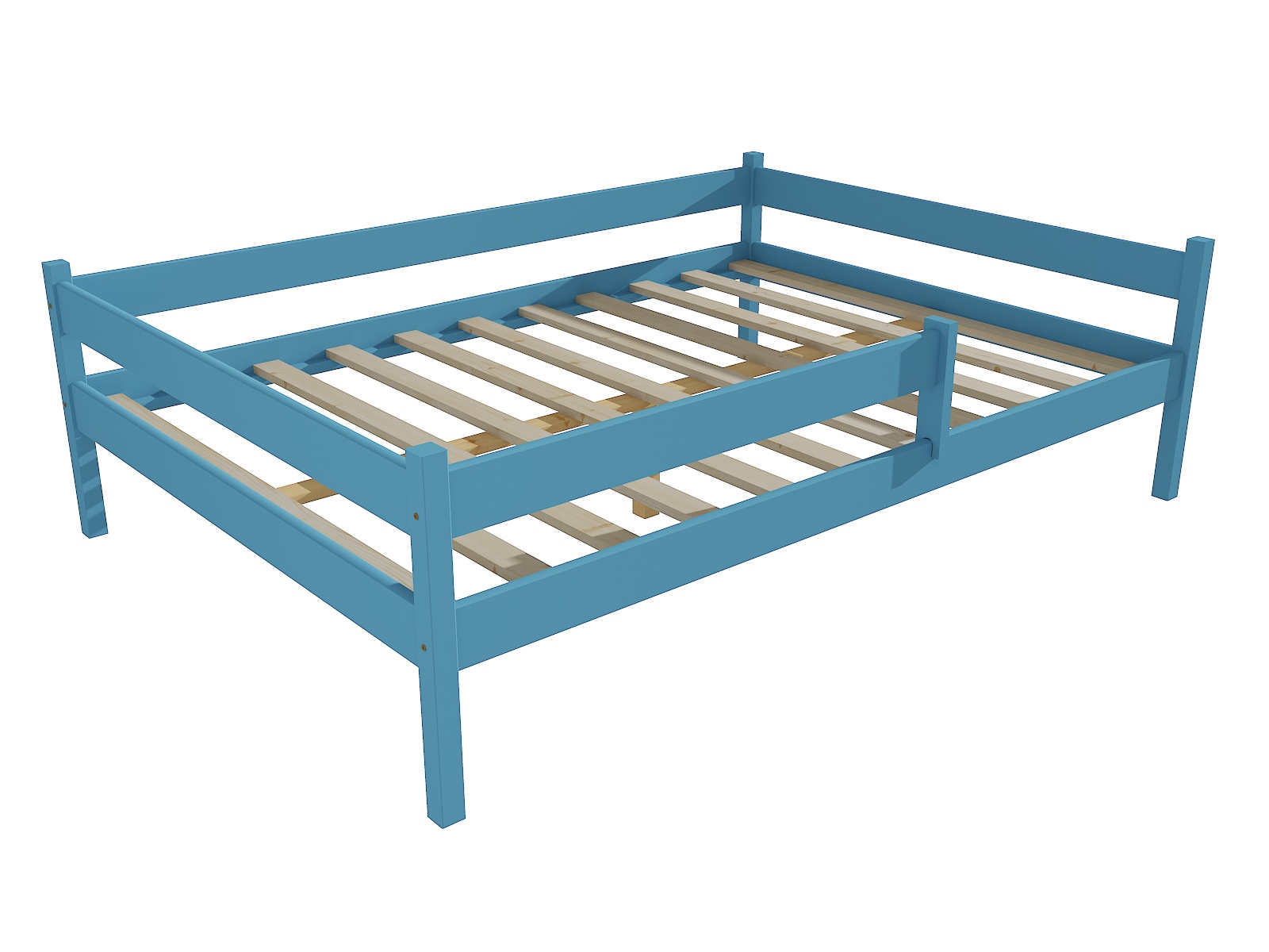 Dětská postel DP 027 XL se zábranou Barva: barva modrá, Rozměr: 120 x 200 cm