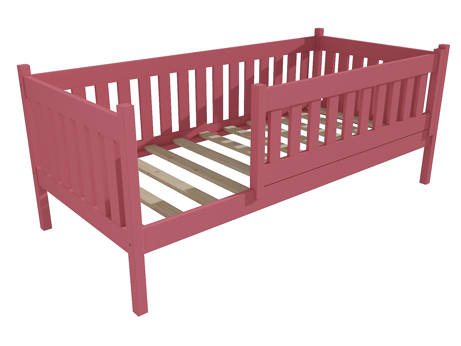 Dětská postel M 012 NEW* se zábranou Barva: barva růžová, Rozměr: 70 x 160 cm