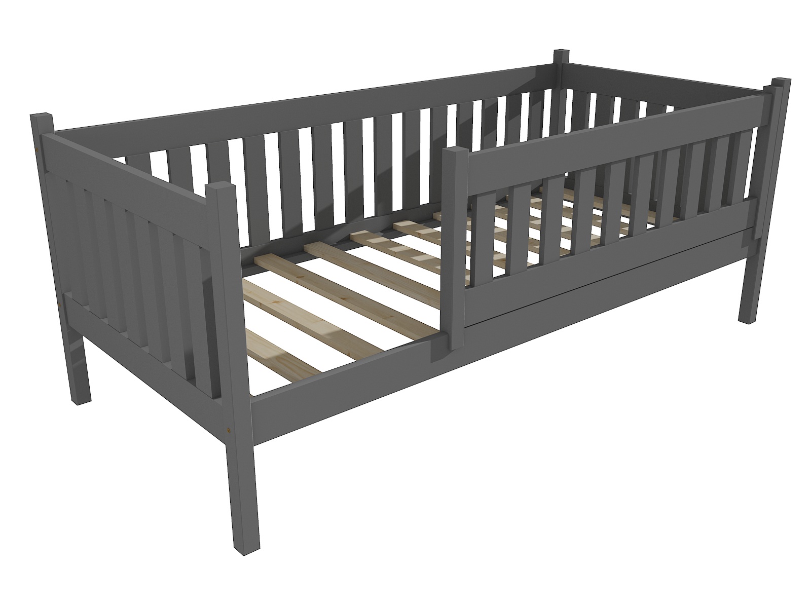 Dětská postel M 012 NEW* se zábranou Barva: barva šedá, Rozměr: 70 x 160 cm