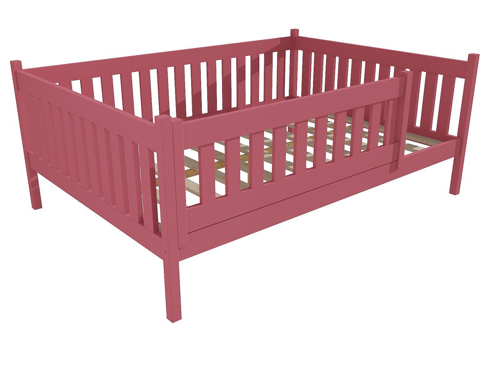 Dětská postel M 012 XL NEW* se zábranou Barva: barva růžová, Rozměr: 140 x 200 cm