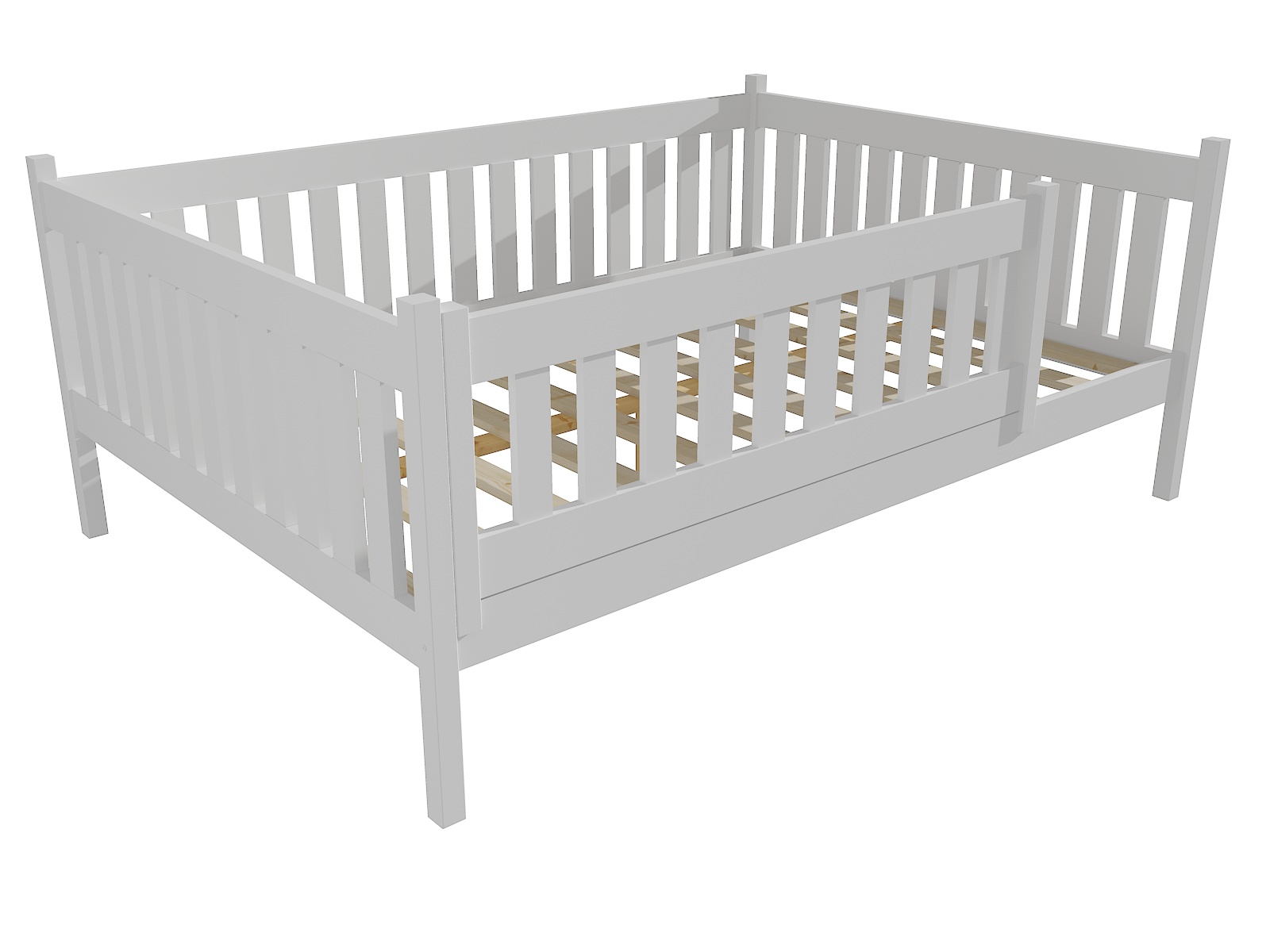 Dětská postel M 012 XL NEW* se zábranou Barva: barva bílá, Rozměr: 120 x 200 cm