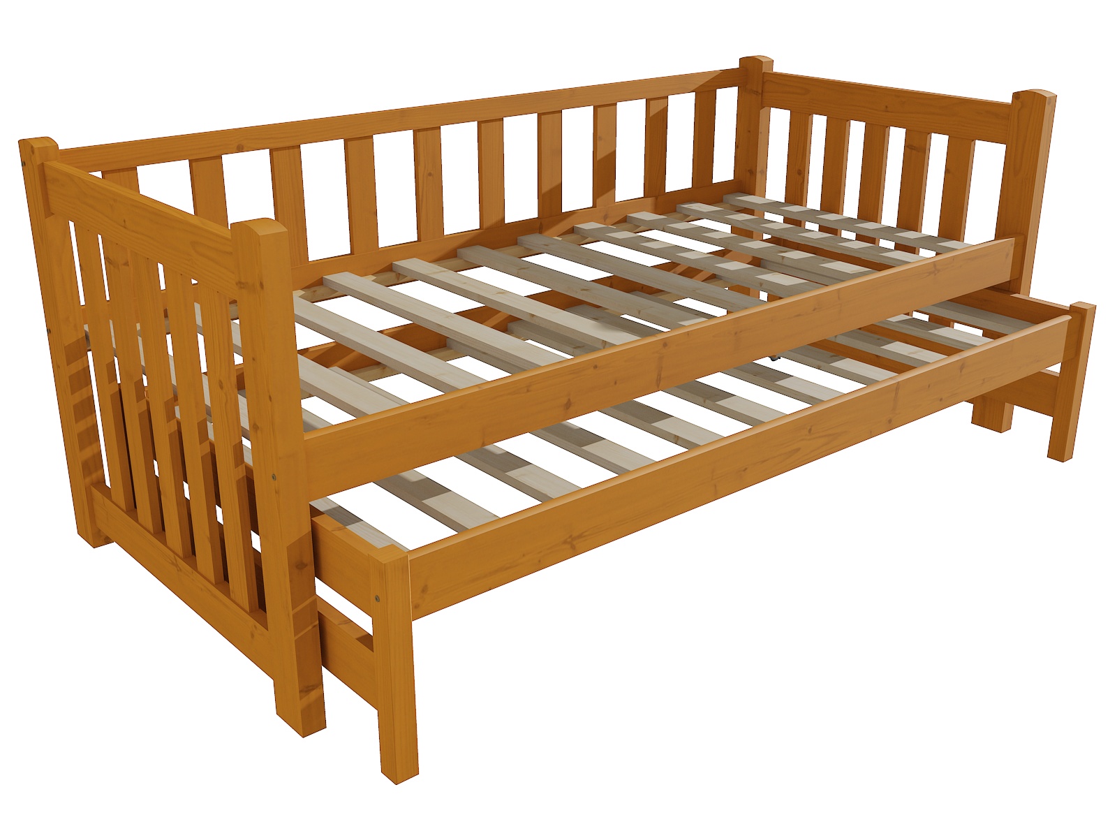 Dětská postel s výsuvnou přistýlkou ONDŘEJ "DPV 002" Barva: moření olše, Rozměr: 90 x 200 cm