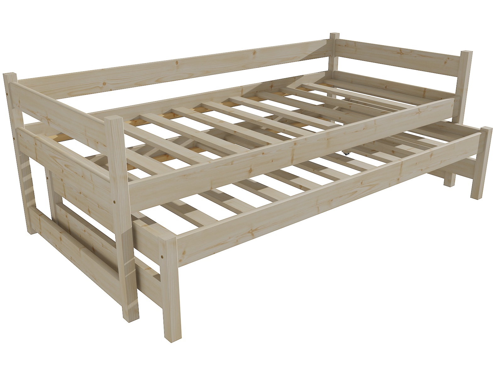 Dětská postel s výsuvnou přistýlkou SAMUEL "DPV 003" Barva: surové dřevo, Rozměr: 90 x 200 cm