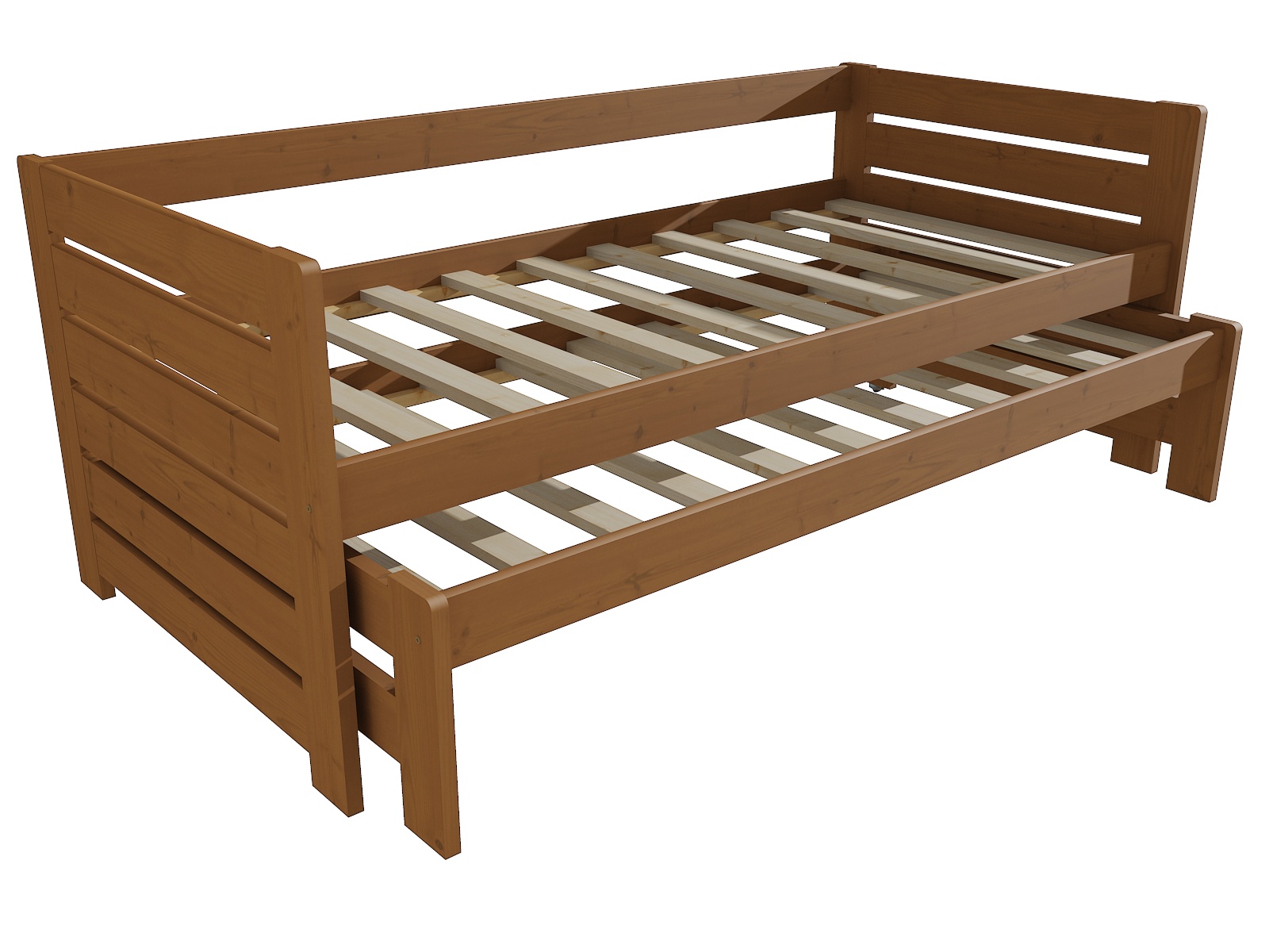 Dětská postel s výsuvnou přistýlkou ŠTĚPÁN "DPV 011" Barva: moření dub, Rozměr: 90 x 200 cm