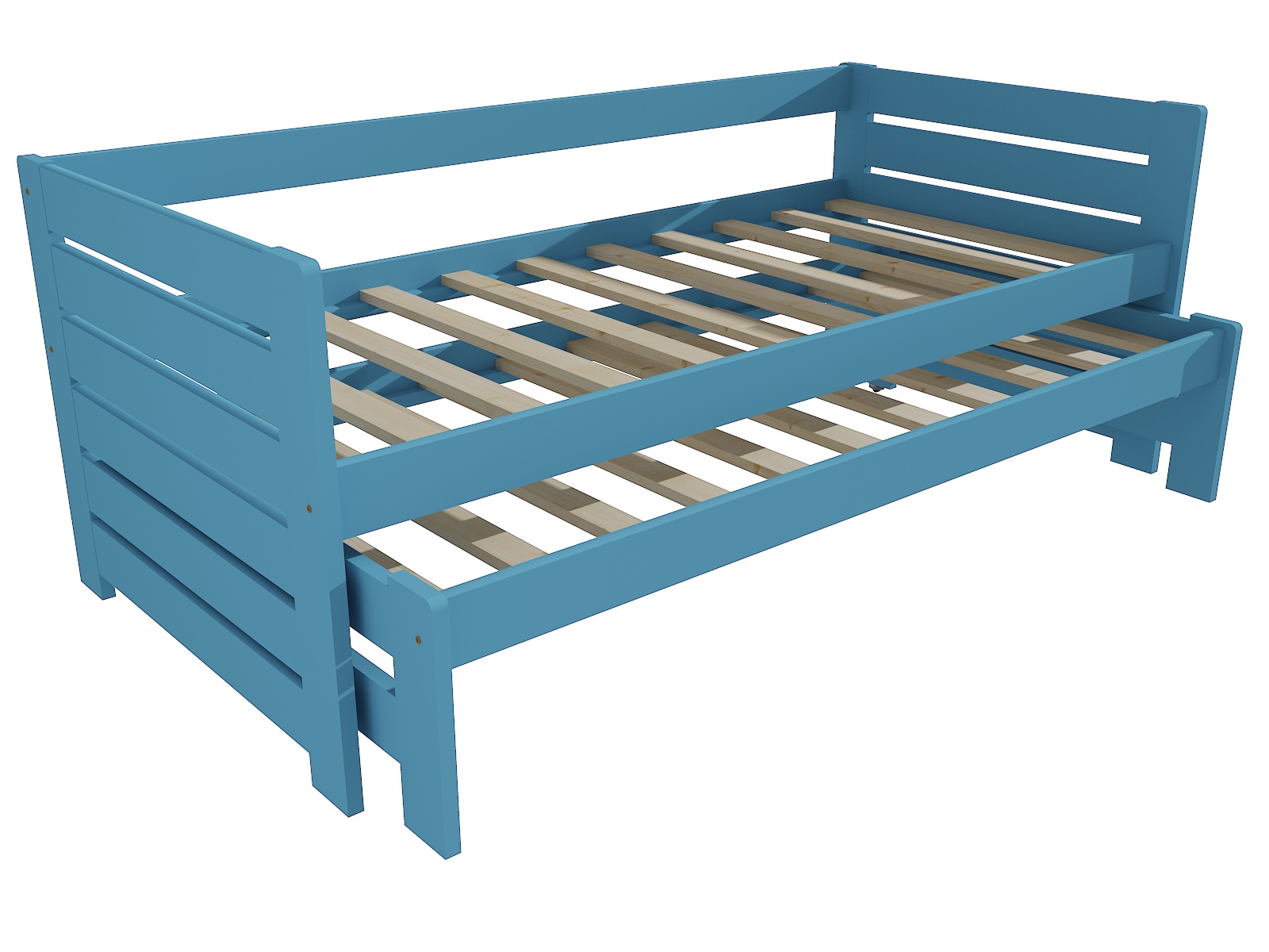 Dětská postel s výsuvnou přistýlkou ŠTĚPÁN "DPV 011" Barva: barva modrá, Rozměr: 80 x 200 cm