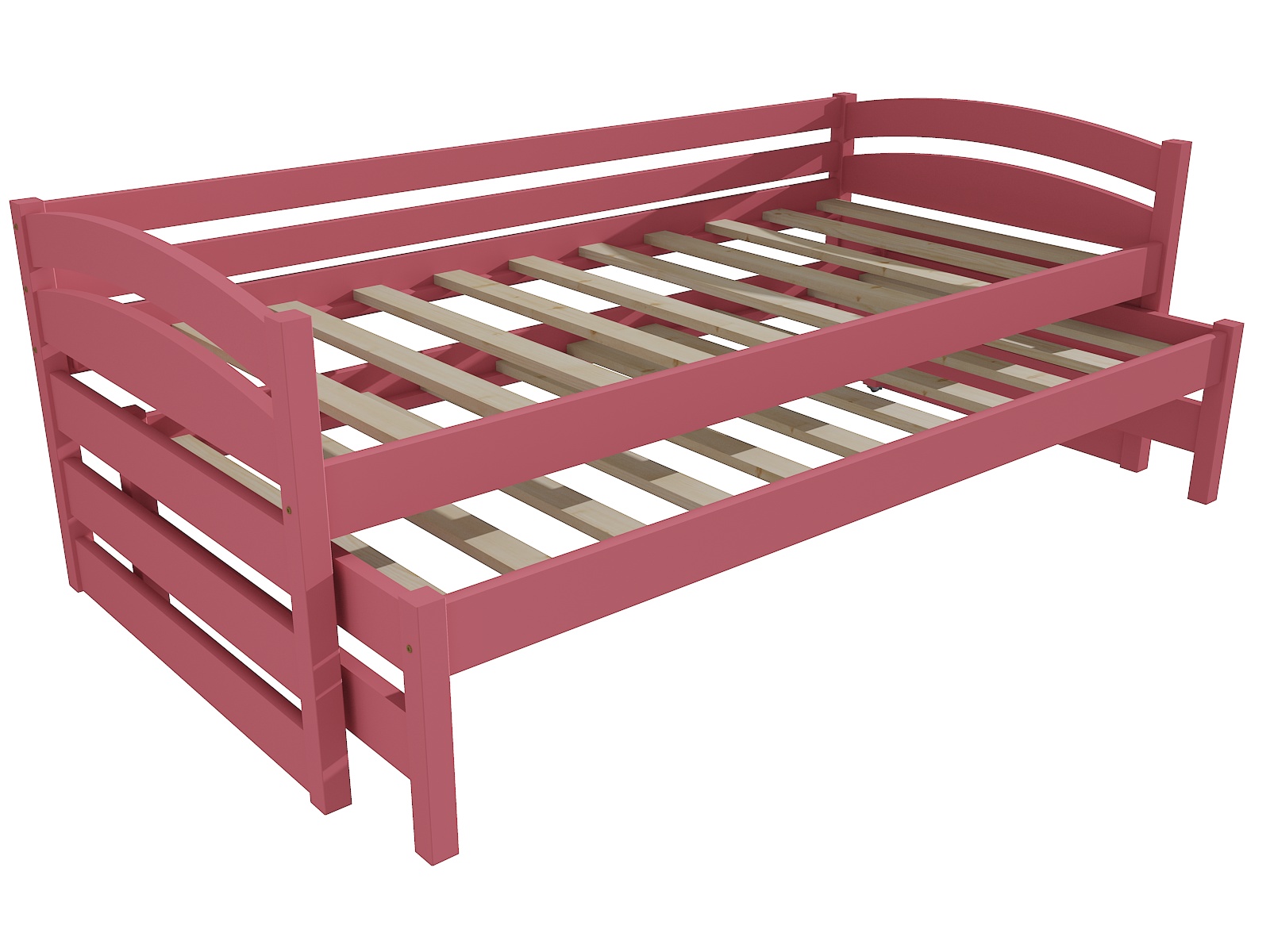 Dětská postel s výsuvnou přistýlkou DOMINIK "DPV 012" Barva: barva růžová, Rozměr: 90 x 200 cm