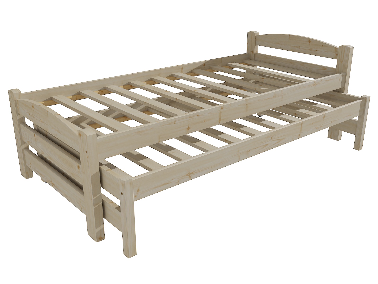 Dětská postel s výsuvnou přistýlkou ŽOFIE "DPV 025" Barva: surové dřevo, Rozměr: 90 x 200 cm