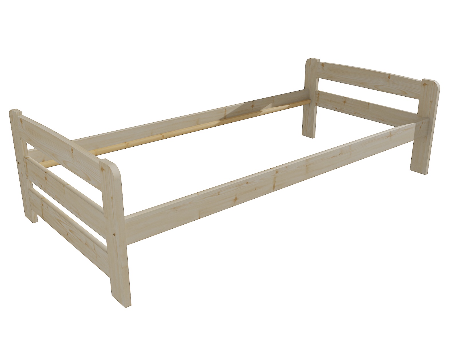 Jednolůžková postel VMK009D Barva: surové dřevo, Rozměr: 90 x 200 cm