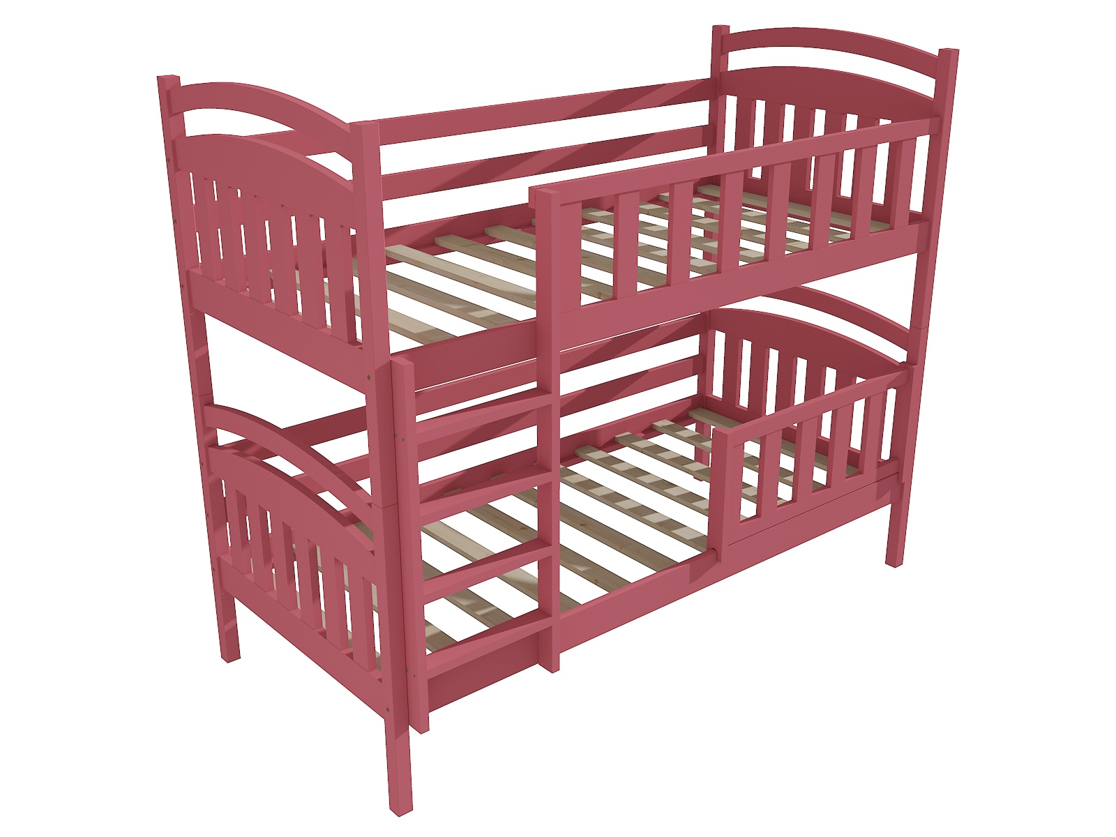 Patrová postel MICHAEL se zábranou "PP 005" Barva: barva růžová, Prostor mezi lůžky: 80 cm, Rozměr: 90 x 200 cm