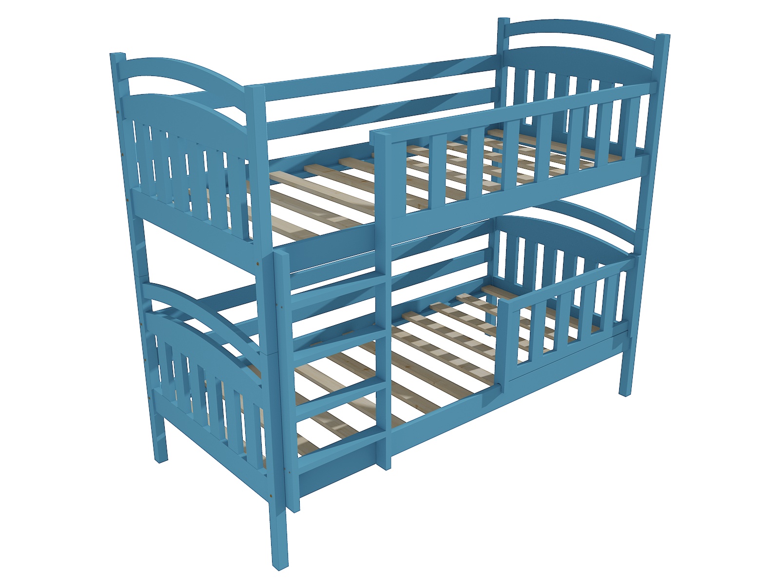 Patrová postel MICHAEL se zábranou "PP 005" Barva: barva modrá, Prostor mezi lůžky: 80 cm, Rozměr: 90 x 200 cm