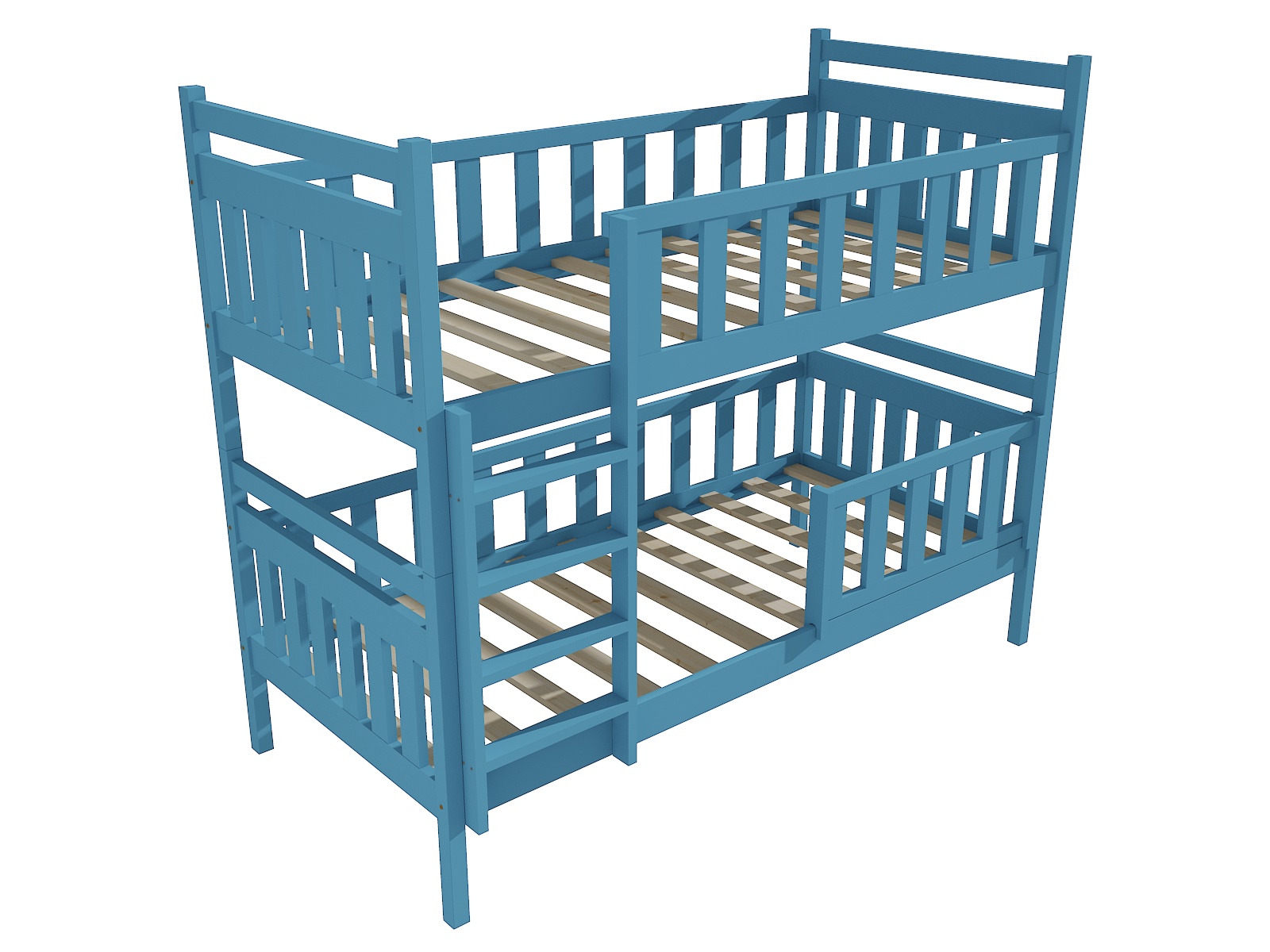Patrová postel ANTONÍN se zábranou "PP 009" Barva: barva modrá, Prostor mezi lůžky: 80 cm, Rozměr: 90 x 200 cm