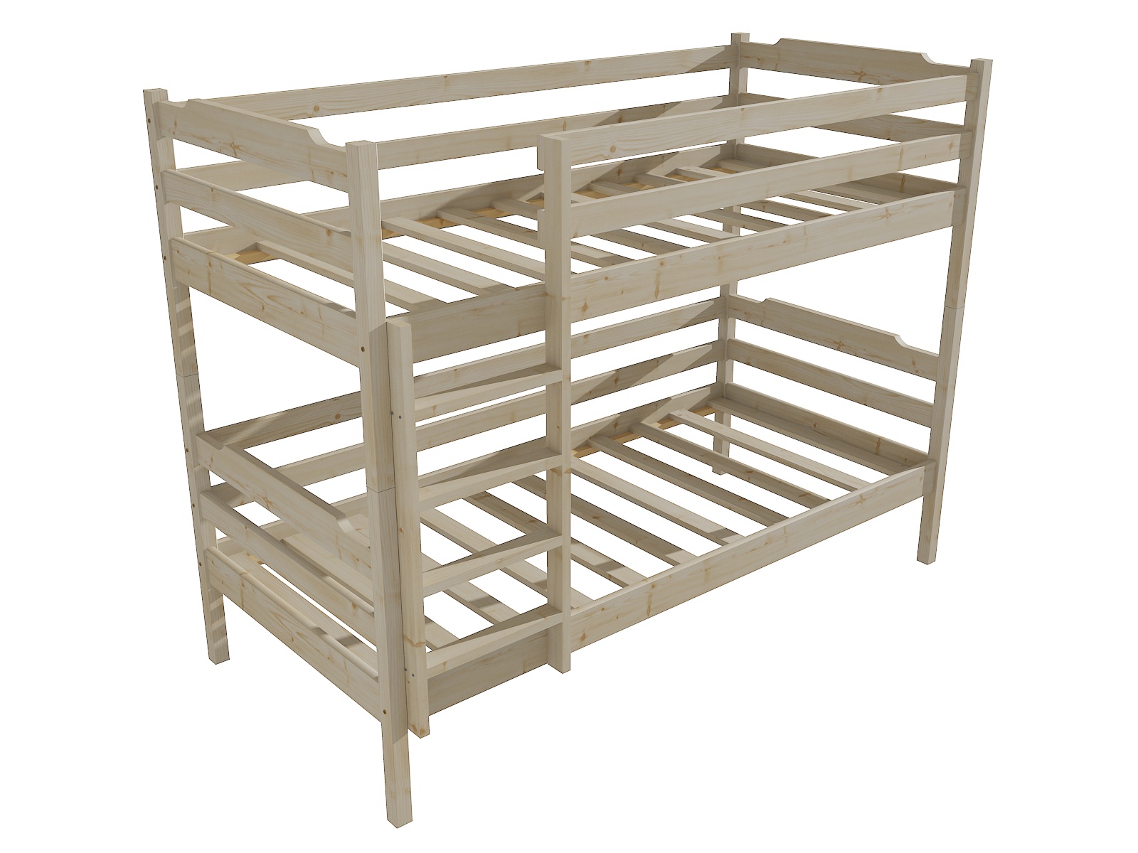 Patrová postel KAREL "PP 012" Barva: surové dřevo, Prostor mezi lůžky: 80 cm, Rozměr: 90 x 200 cm