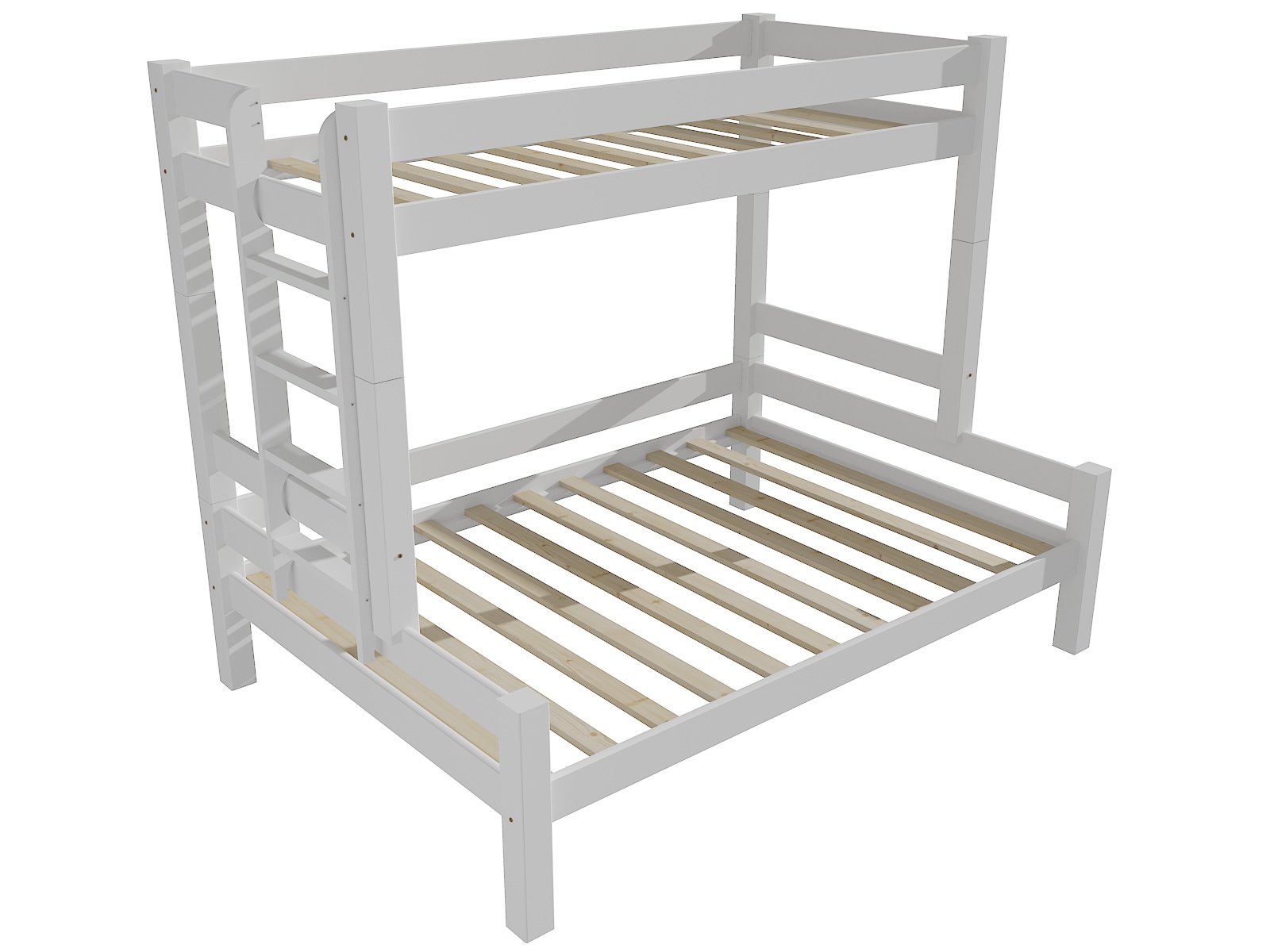 Patrová postel s rozšířeným spodním lůžkem 8X8 06B Barva: barva bílá, Rozměr: 90/140 x 200 cm, varianta: vlevo
