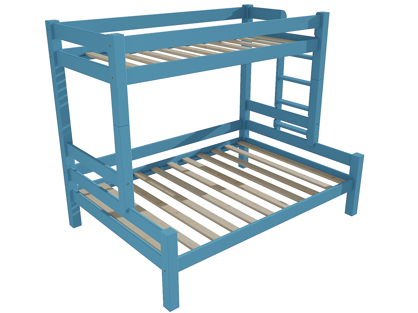 Patrová postel s rozšířeným spodním lůžkem 8X8 06B Barva: barva modrá, Rozměr: 90/140 x 200 cm, varianta: vpravo