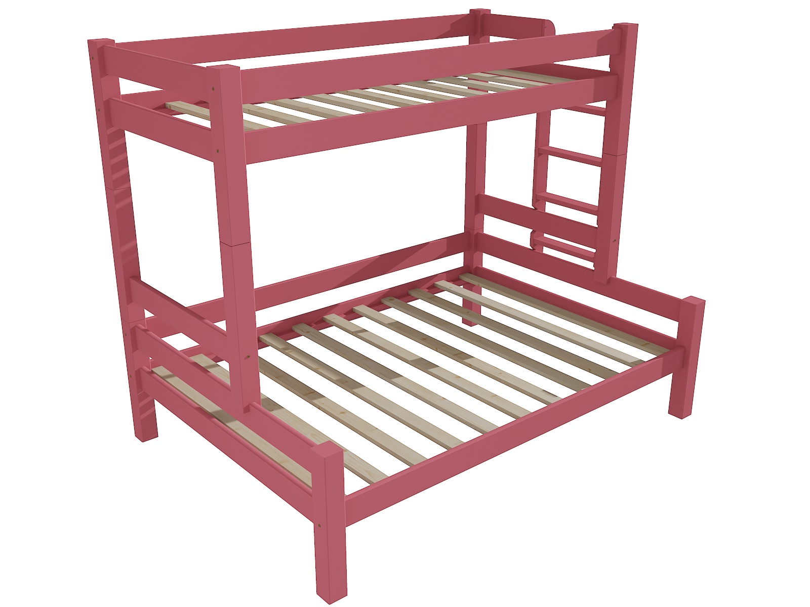 Patrová postel s rozšířeným spodním lůžkem 8X8 06B Barva: barva růžová, Rozměr: 90/120 x 200 cm, varianta: vpravo