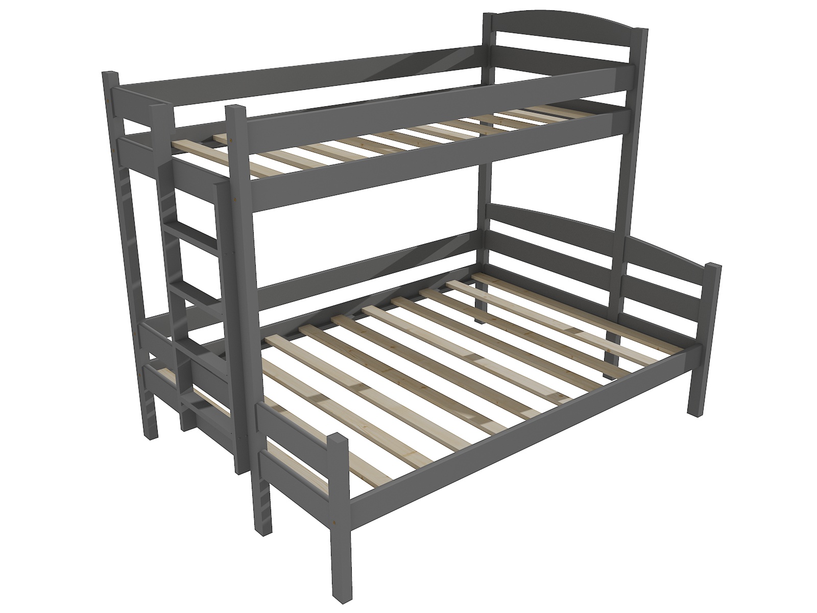 Patrová postel s rozšířeným spodním lůžkem HELENA "PPS 001" Barva: barva šedá, Rozměr: 90/120 x 200 cm, varianta: vlevo