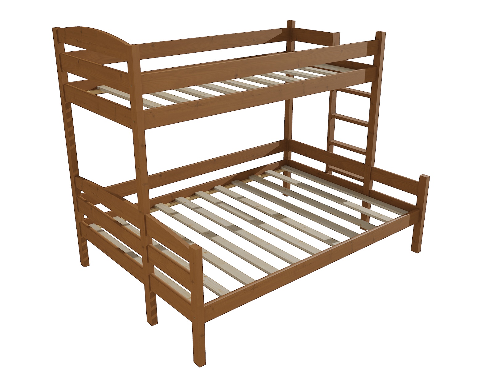 Patrová postel s rozšířeným spodním lůžkem HELENA "PPS 001" Barva: moření dub, Rozměr: 90/120 x 200 cm, varianta: vpravo