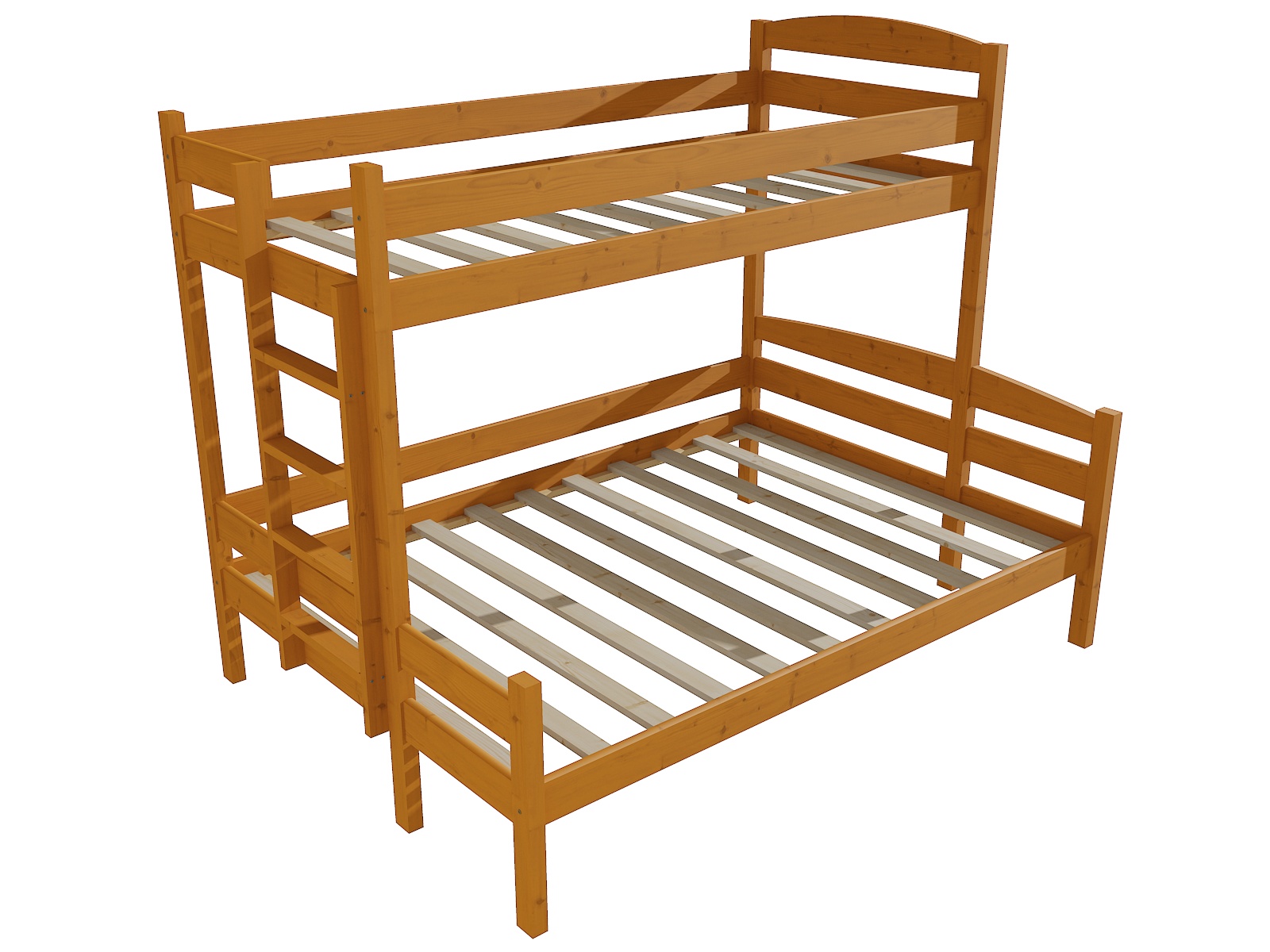 Patrová postel s rozšířeným spodním lůžkem HELENA "PPS 001" Barva: moření olše, Rozměr: 90/120 x 200 cm, varianta: vlevo
