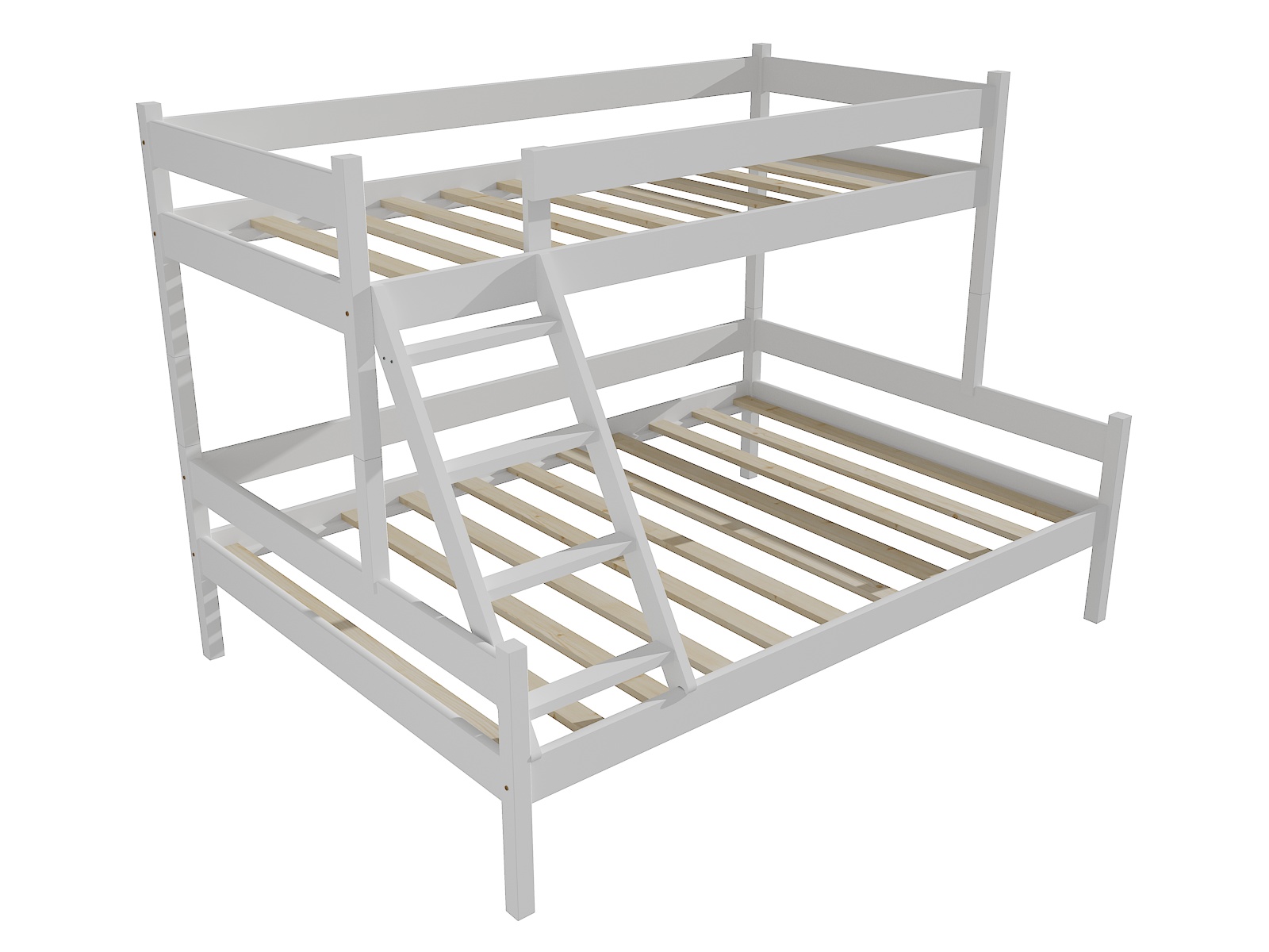 Patrová postel s rozšířeným spodním lůžkem MARKÉTA "PPS 002" Barva: barva bílá, Rozměr: 90/120 x 200 cm