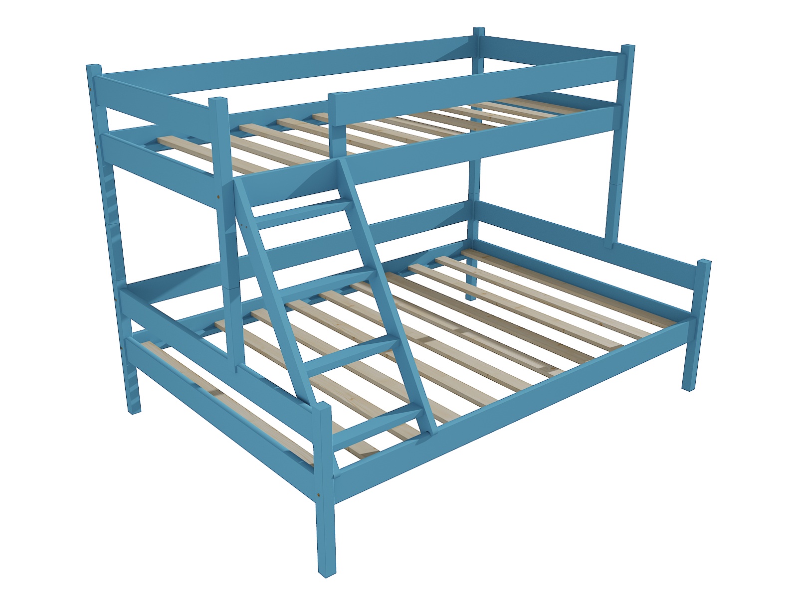 Patrová postel s rozšířeným spodním lůžkem MARKÉTA "PPS 002" Barva: barva modrá, Rozměr: 90/120 x 200 cm