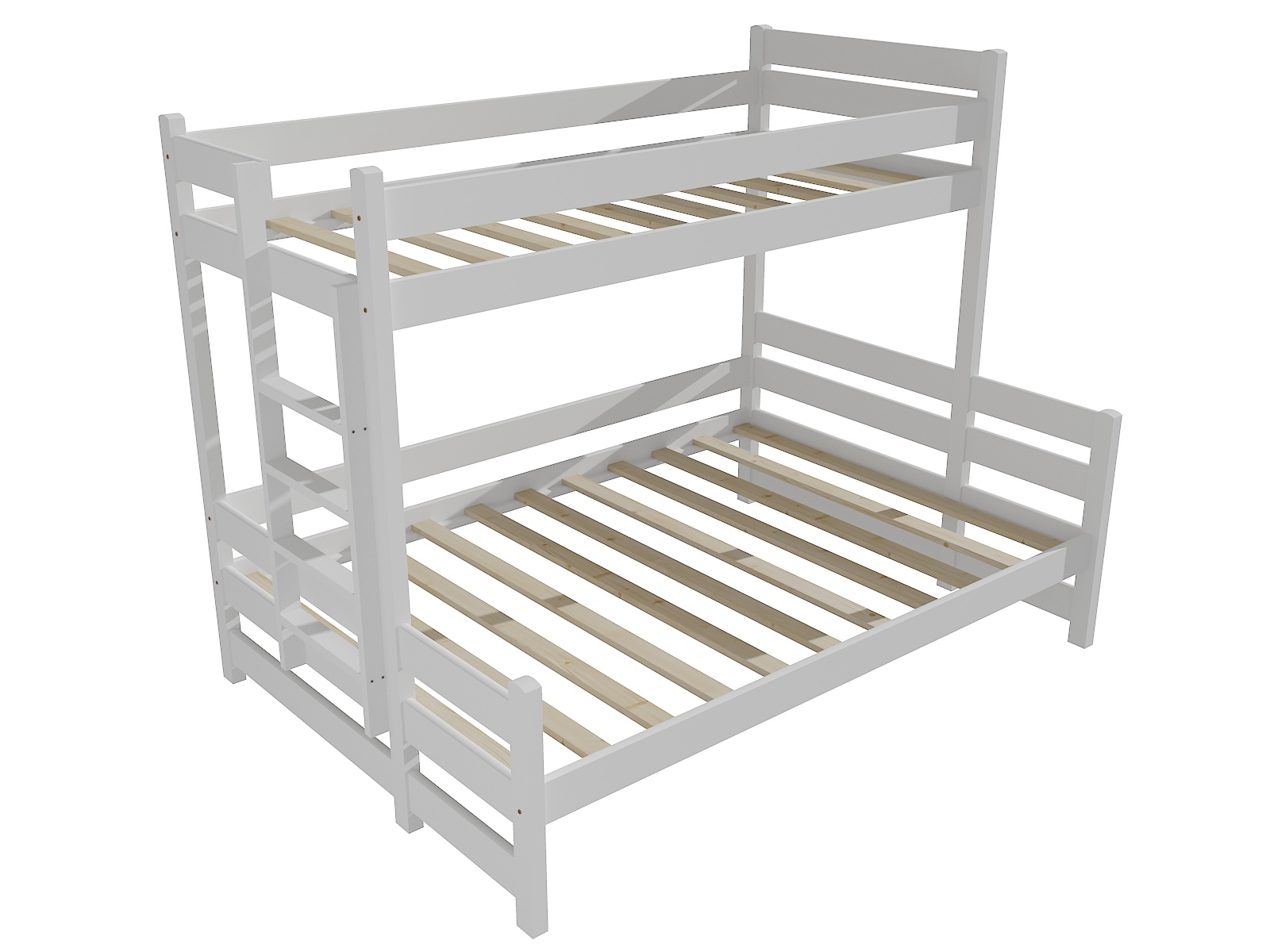 Patrová postel s rozšířeným spodním lůžkem VANDA "PPS 003" Barva: barva bílá, Rozměr: 90/120 x 200 cm, varianta: vlevo