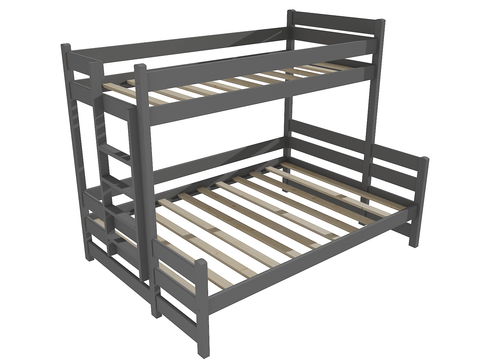 Patrová postel s rozšířeným spodním lůžkem VANDA "PPS 003" Barva: barva šedá, Rozměr: 90/140 x 200 cm, varianta: vlevo