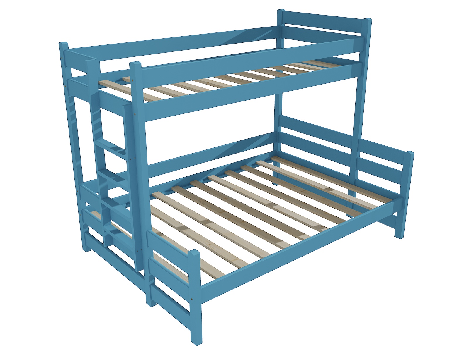 Patrová postel s rozšířeným spodním lůžkem VANDA "PPS 003" Barva: barva modrá, Rozměr: 90/120 x 200 cm, varianta: vlevo