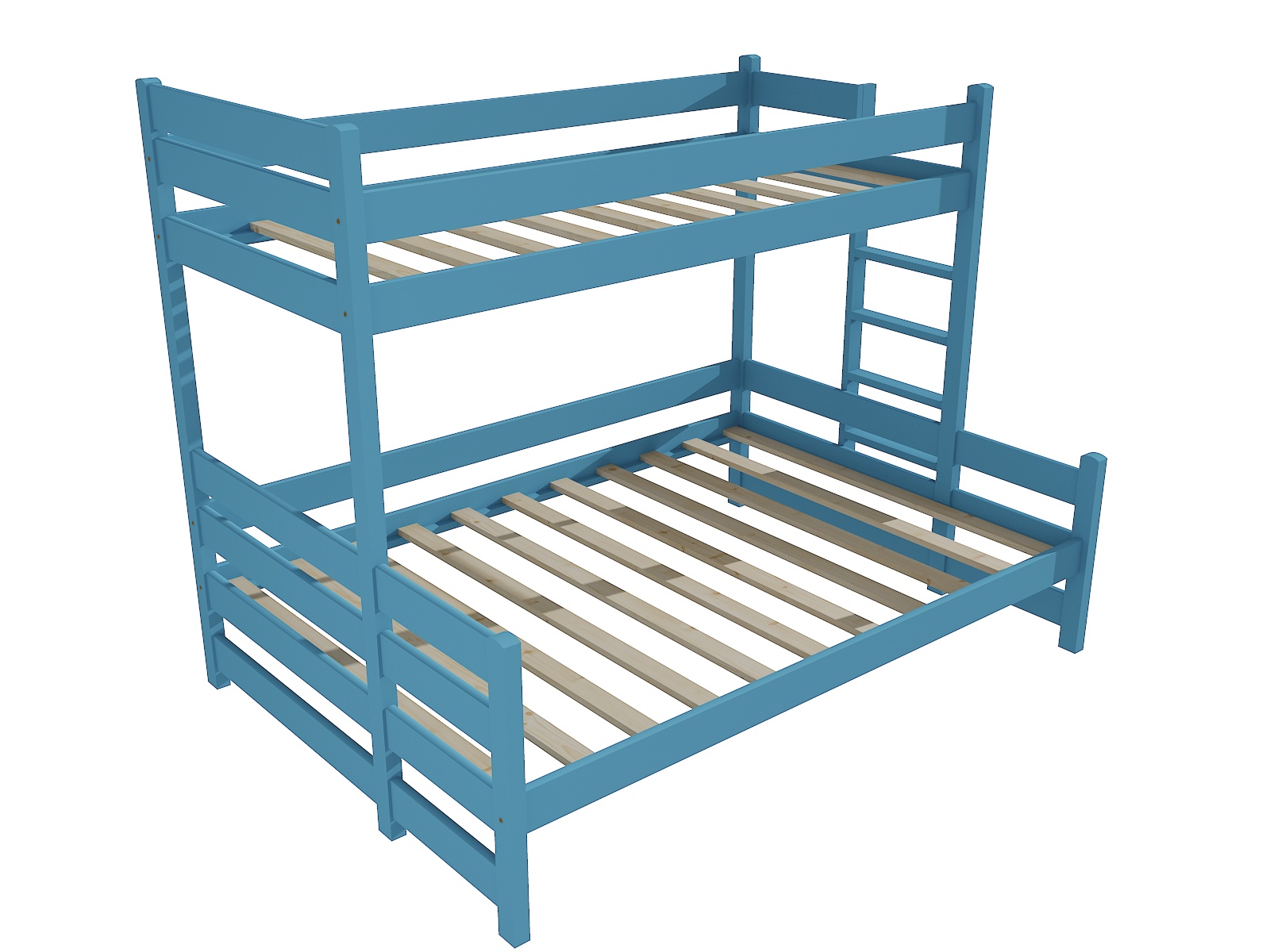 Patrová postel s rozšířeným spodním lůžkem VANDA "PPS 003" Barva: barva modrá, Rozměr: 90/120 x 200 cm, varianta: vpravo