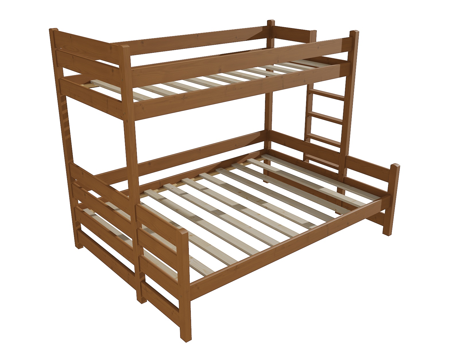 Patrová postel s rozšířeným spodním lůžkem VANDA "PPS 003" Barva: moření dub, Rozměr: 90/120 x 200 cm, varianta: vpravo