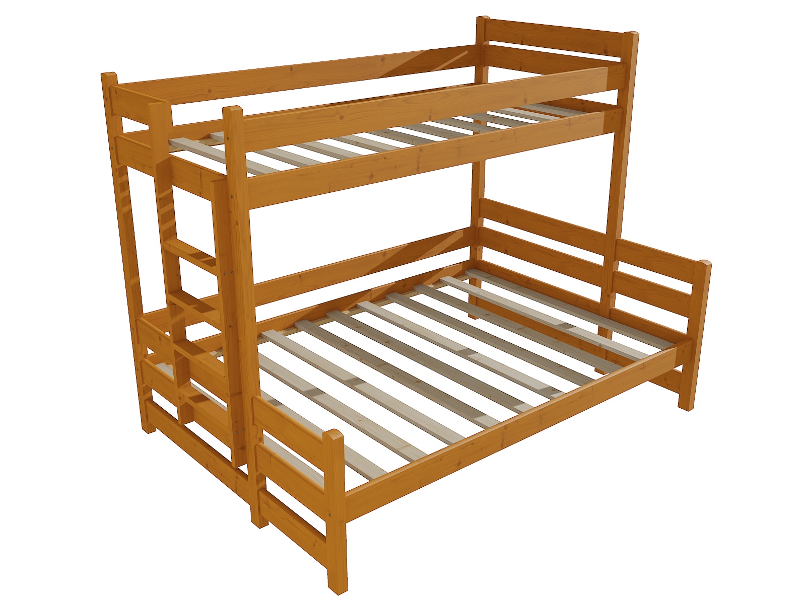 Patrová postel s rozšířeným spodním lůžkem VANDA "PPS 003" Barva: moření olše, Rozměr: 90/120 x 200 cm, varianta: vlevo