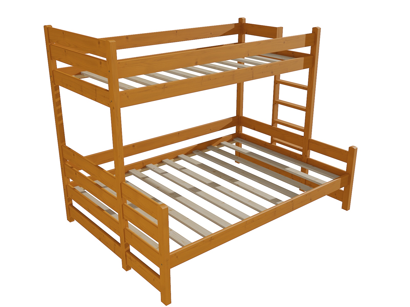 Patrová postel s rozšířeným spodním lůžkem VANDA "PPS 003" Barva: moření olše, Rozměr: 90/120 x 200 cm, varianta: vpravo