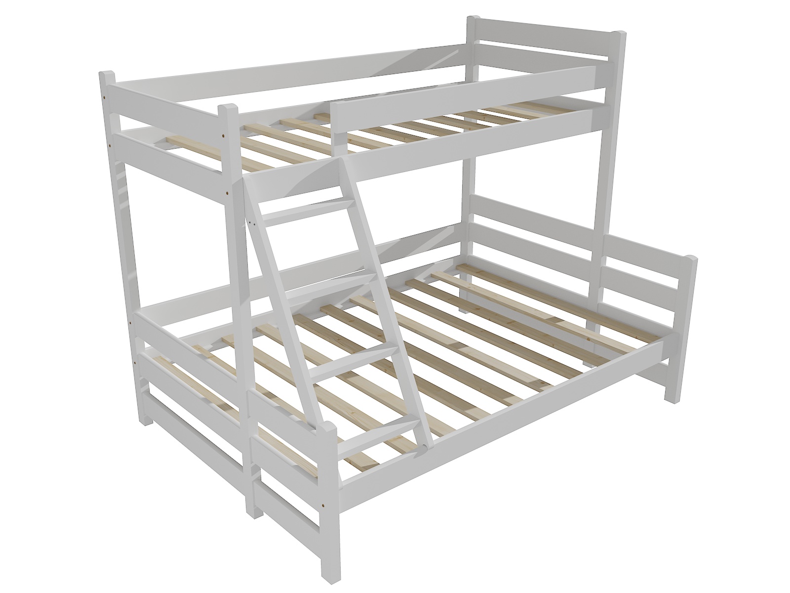 Patrová postel s rozšířeným spodním lůžkem JIŘÍ "PPS 004" Barva: barva bílá, Rozměr: 90/120 x 200 cm