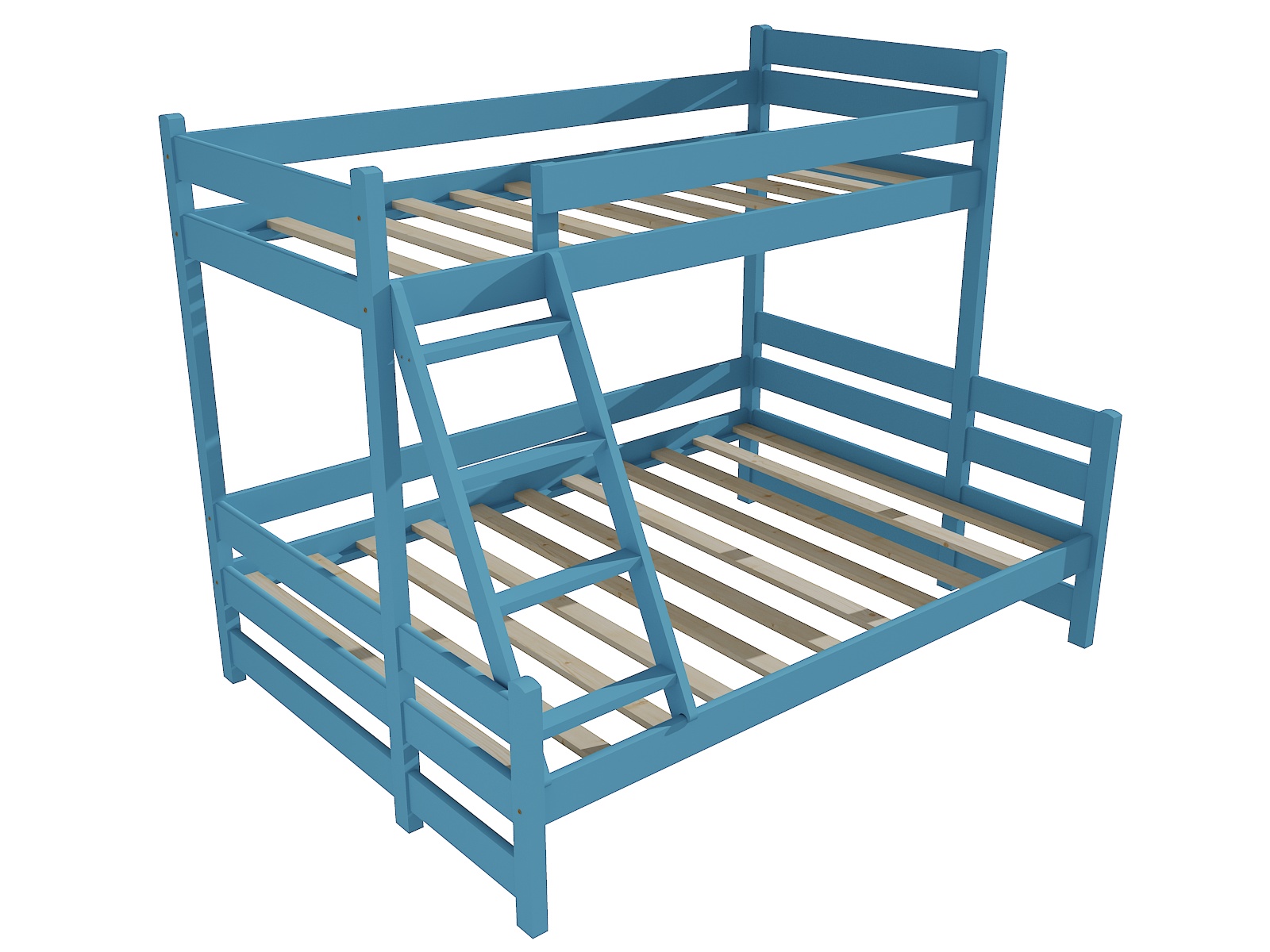 Patrová postel s rozšířeným spodním lůžkem JIŘÍ "PPS 004" Barva: barva modrá, Rozměr: 90/120 x 200 cm