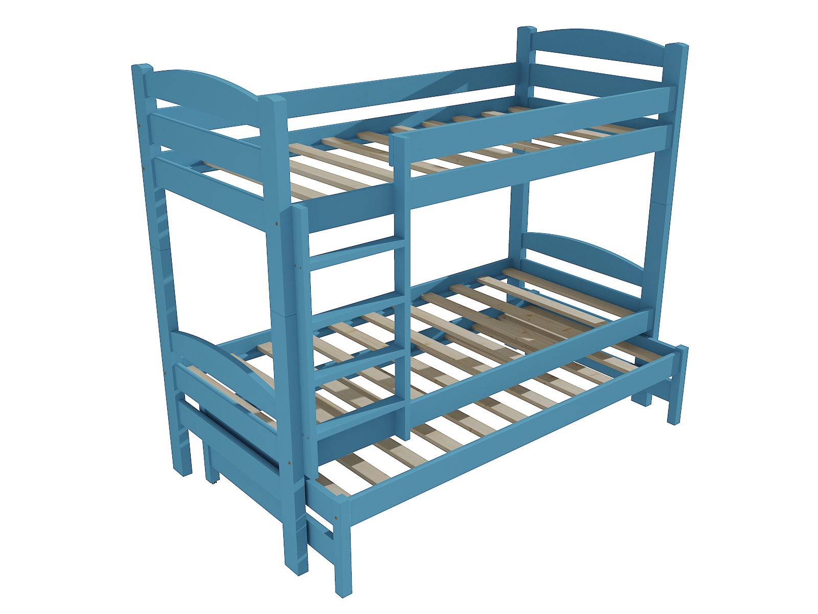 Patrová postel s výsuvnou přistýlkou KRISTIÁN "PPV 010" Barva: barva modrá, Prostor mezi lůžky: 80 cm, Rozměr: 80 x 200 cm
