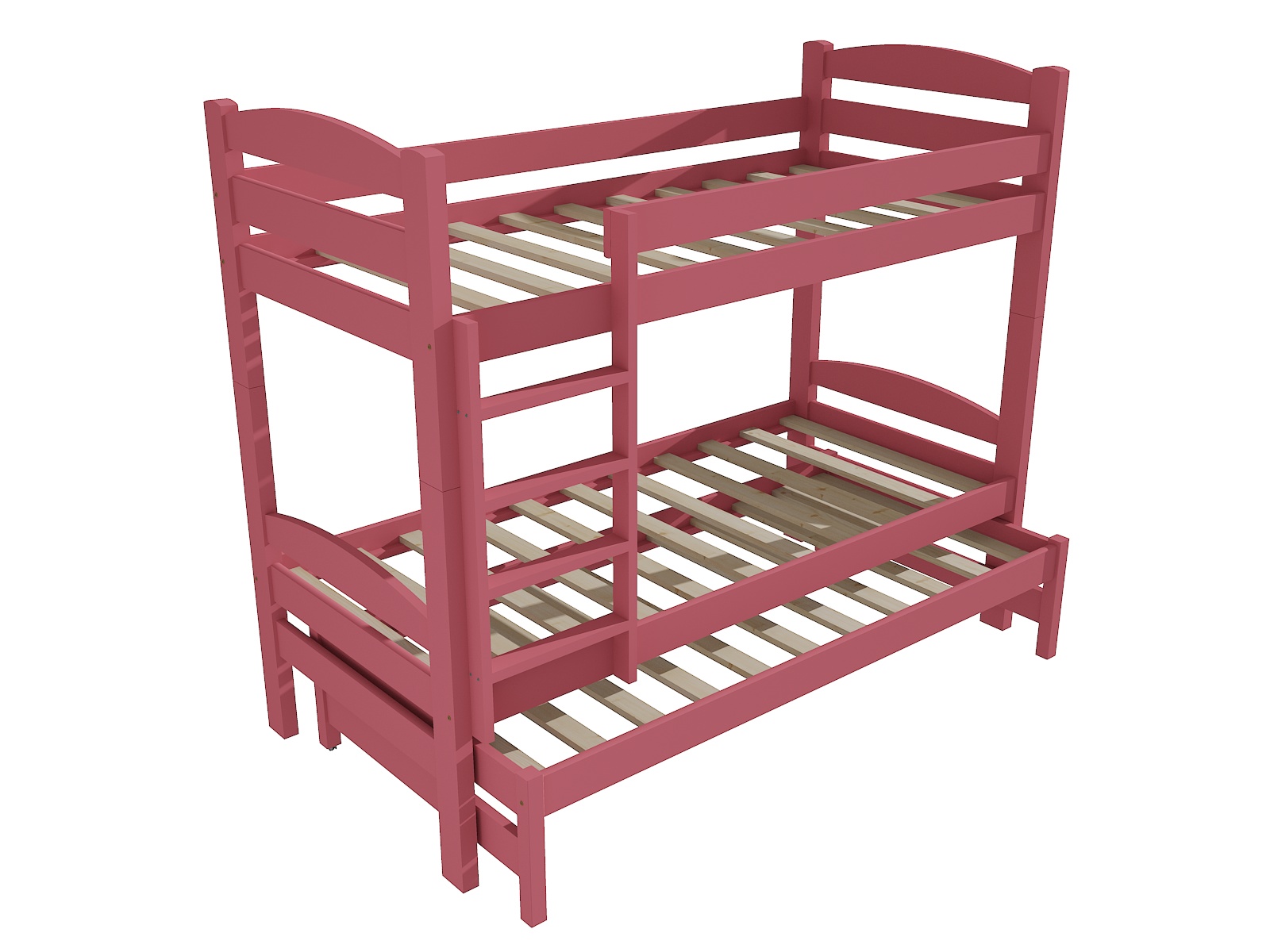 Patrová postel s výsuvnou přistýlkou KRISTIÁN "PPV 010" Barva: barva růžová, Prostor mezi lůžky: 80 cm, Rozměr: 80 x 200 cm