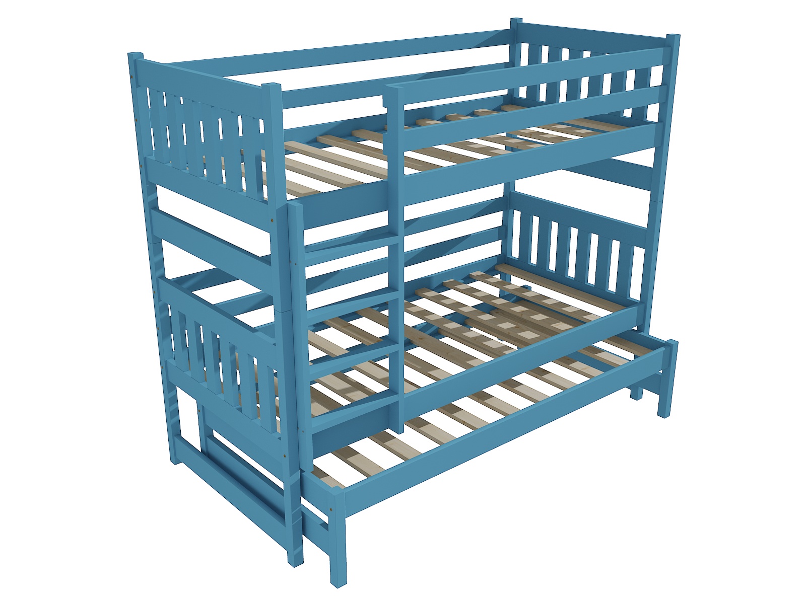 Patrová postel s výsuvnou přistýlkou "AMÉLIE" PPV 019 Barva: barva modrá, Prostor mezi lůžky: 80 cm, Rozměr: 90 x 200 cm
