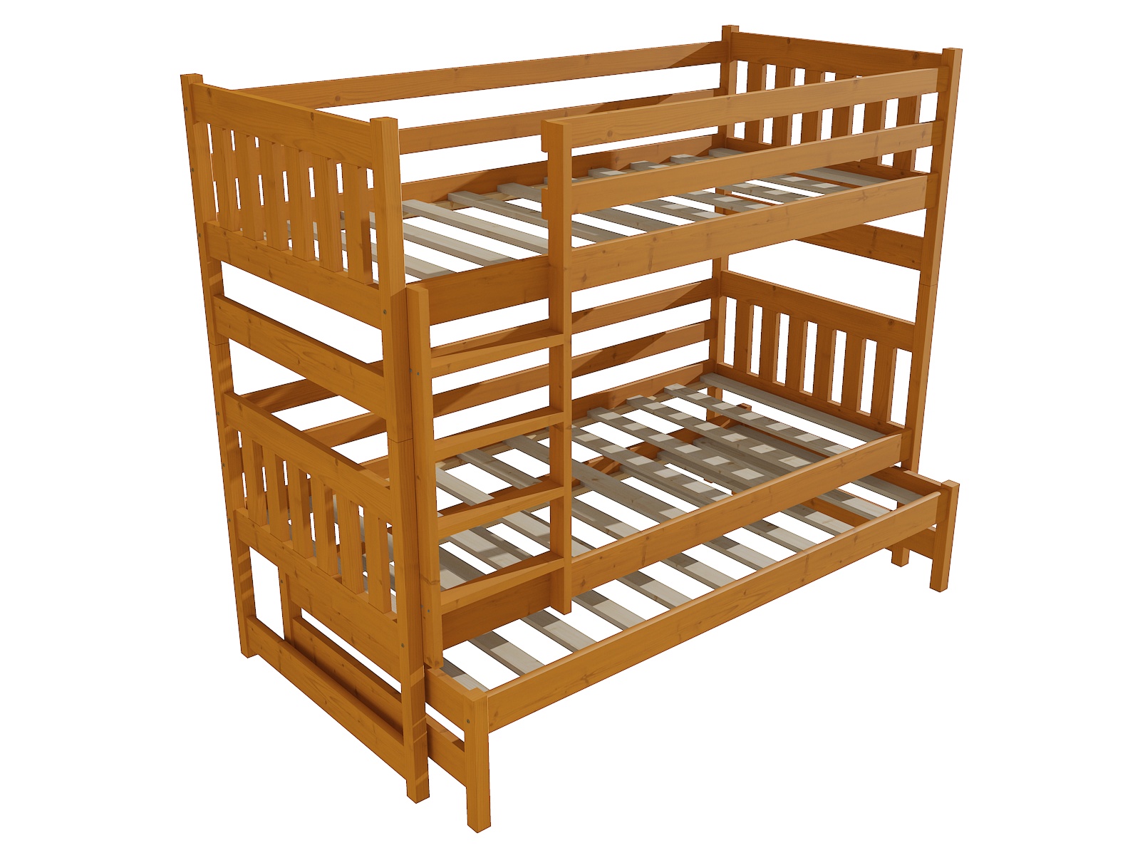 Patrová postel s výsuvnou přistýlkou "AMÉLIE" PPV 019 Barva: moření olše, Prostor mezi lůžky: 80 cm, Rozměr: 90 x 200 cm