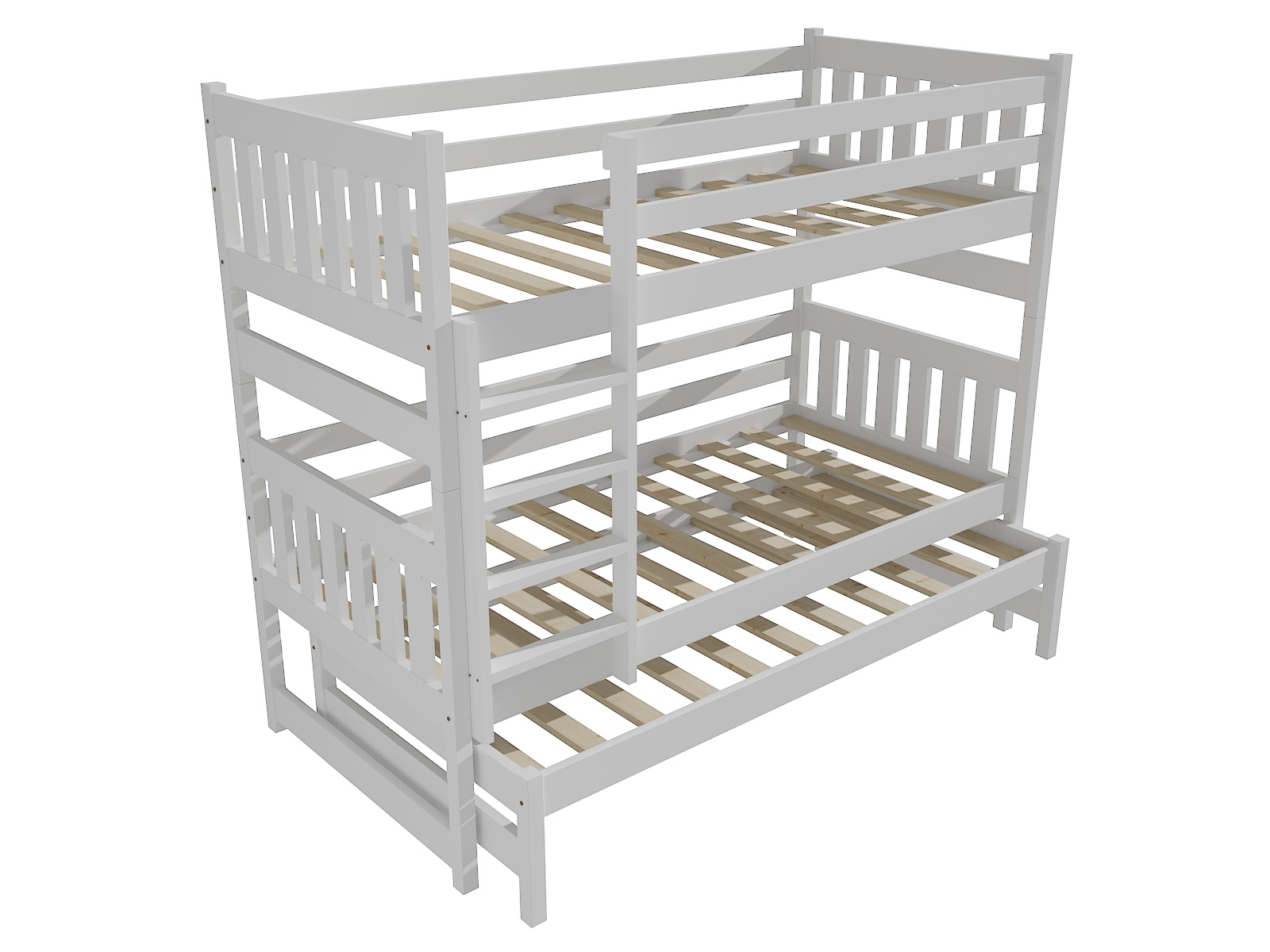 Patrová postel s výsuvnou přistýlkou "AMÉLIE" PPV 019 Barva: barva bílá, Prostor mezi lůžky: 80 cm, Rozměr: 90 x 200 cm