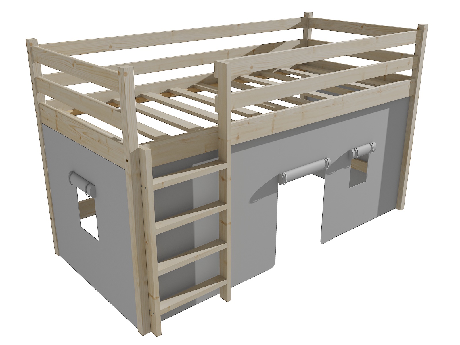 Patrová zvýšená postel GABRIELA "ZP 002" Barva: surové dřevo, Rozměr: 90 x 200 cm